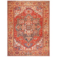 Late 19th Century Persian Heriz Carpet ( 11'6" x 15'8" - 350 x 477 )