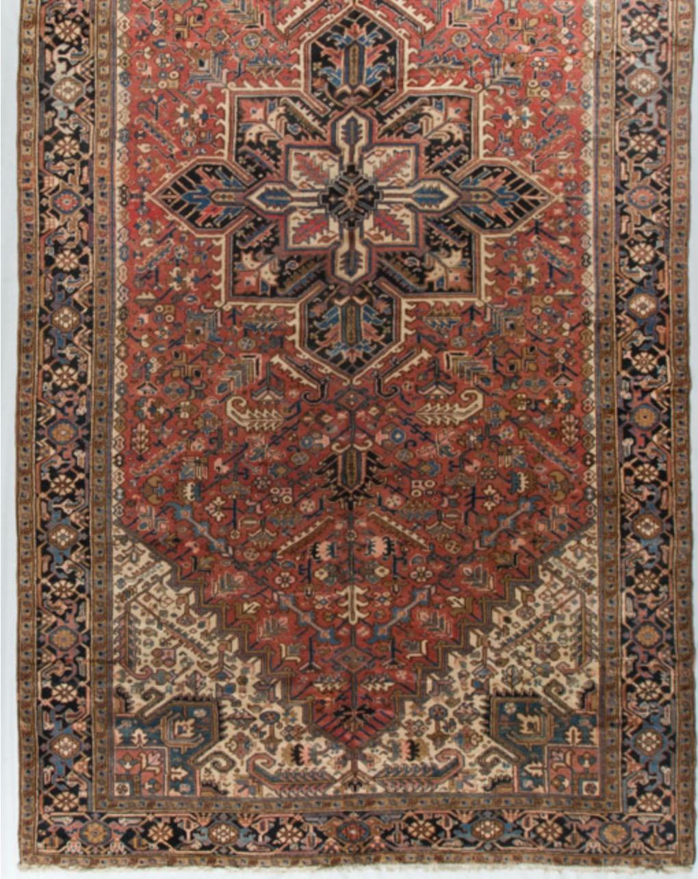 18th Century and Earlier Antique Persian Heriz Rug, circa 1900 9' x 18'5 For Sale