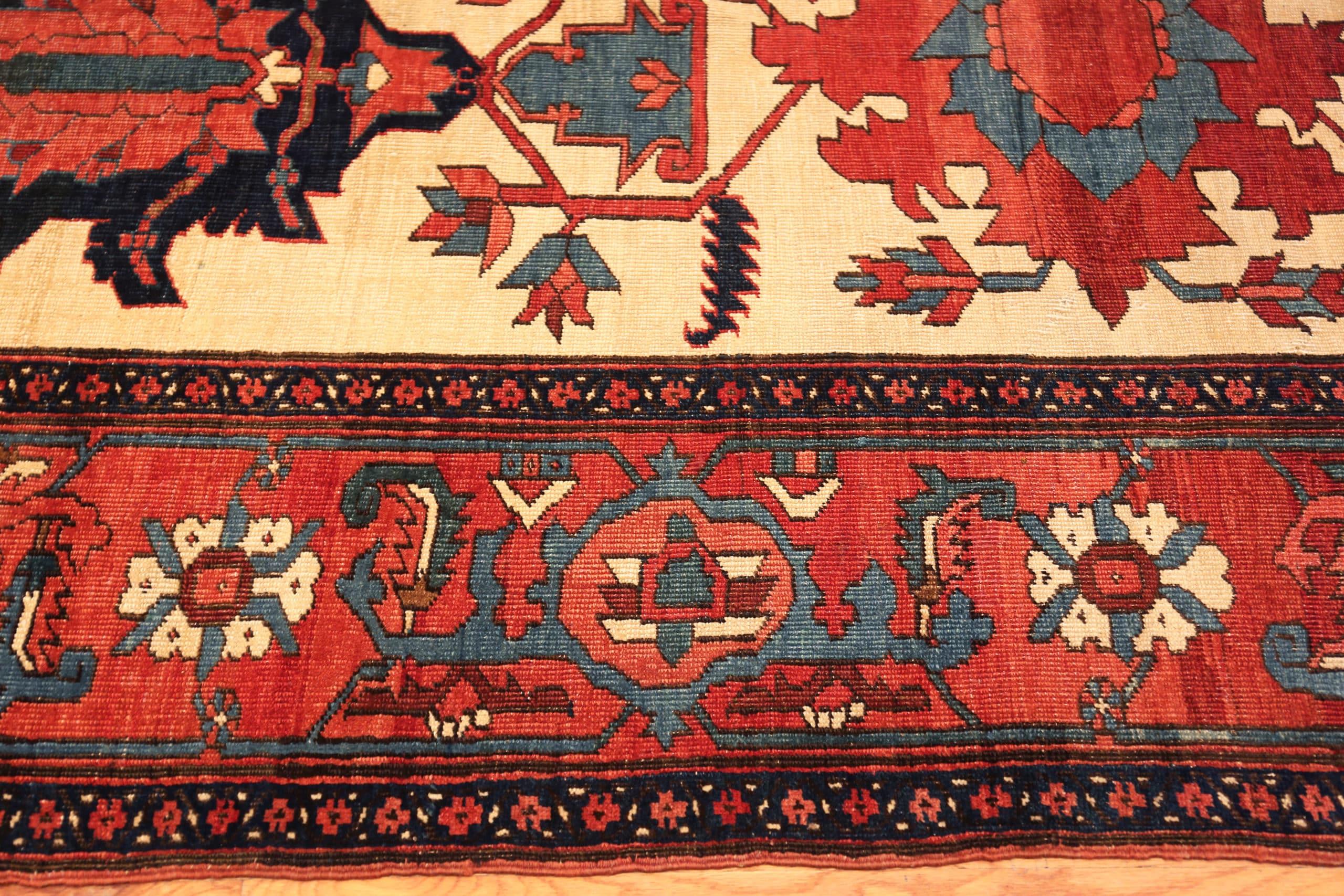Heriz Serapi Nazmiyal Collection Antique Persian Heriz Area Rug. Size: 9 ft 2 in x 13 ft 4 in