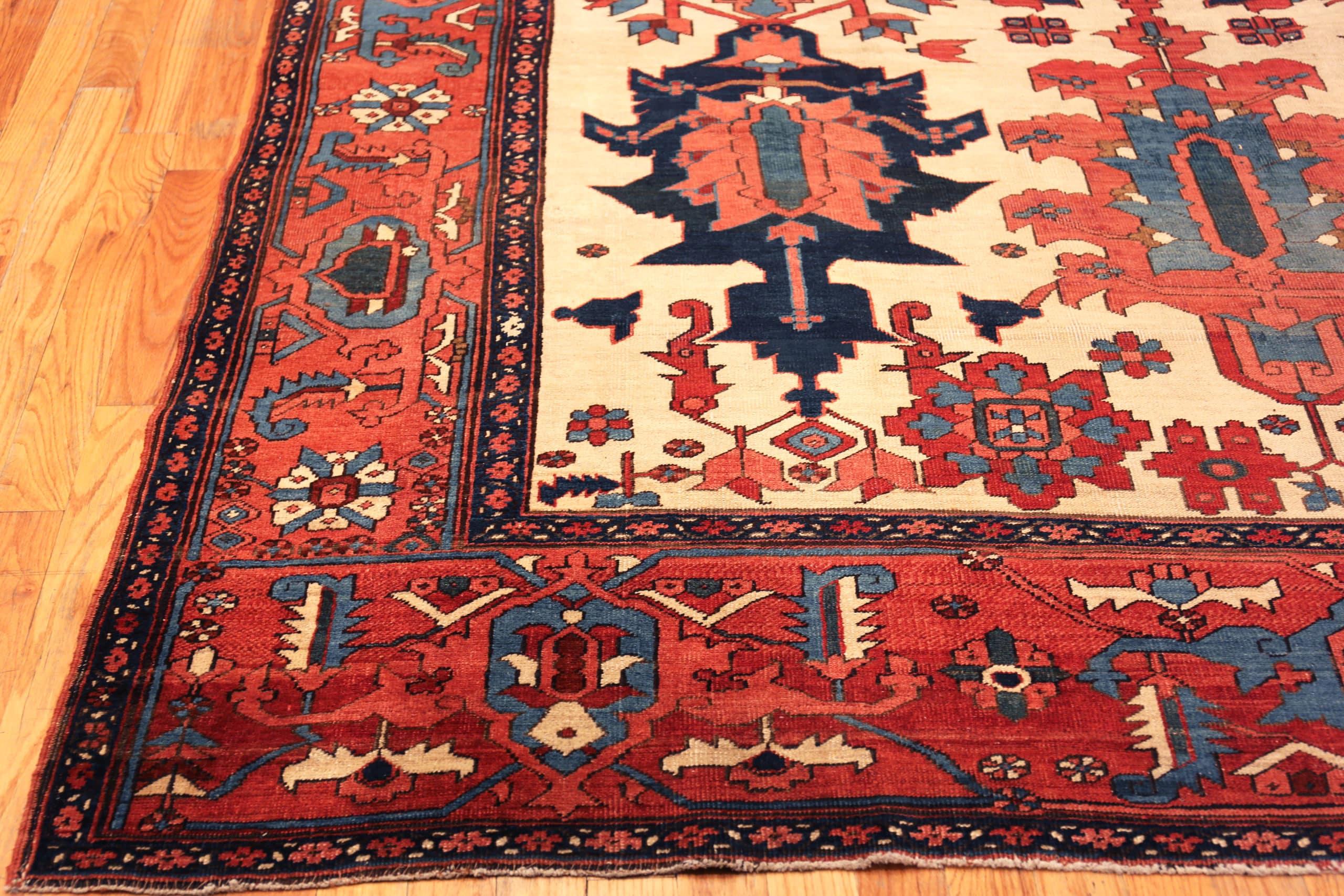 Wool Nazmiyal Collection Antique Persian Heriz Area Rug. Size: 9 ft 2 in x 13 ft 4 in