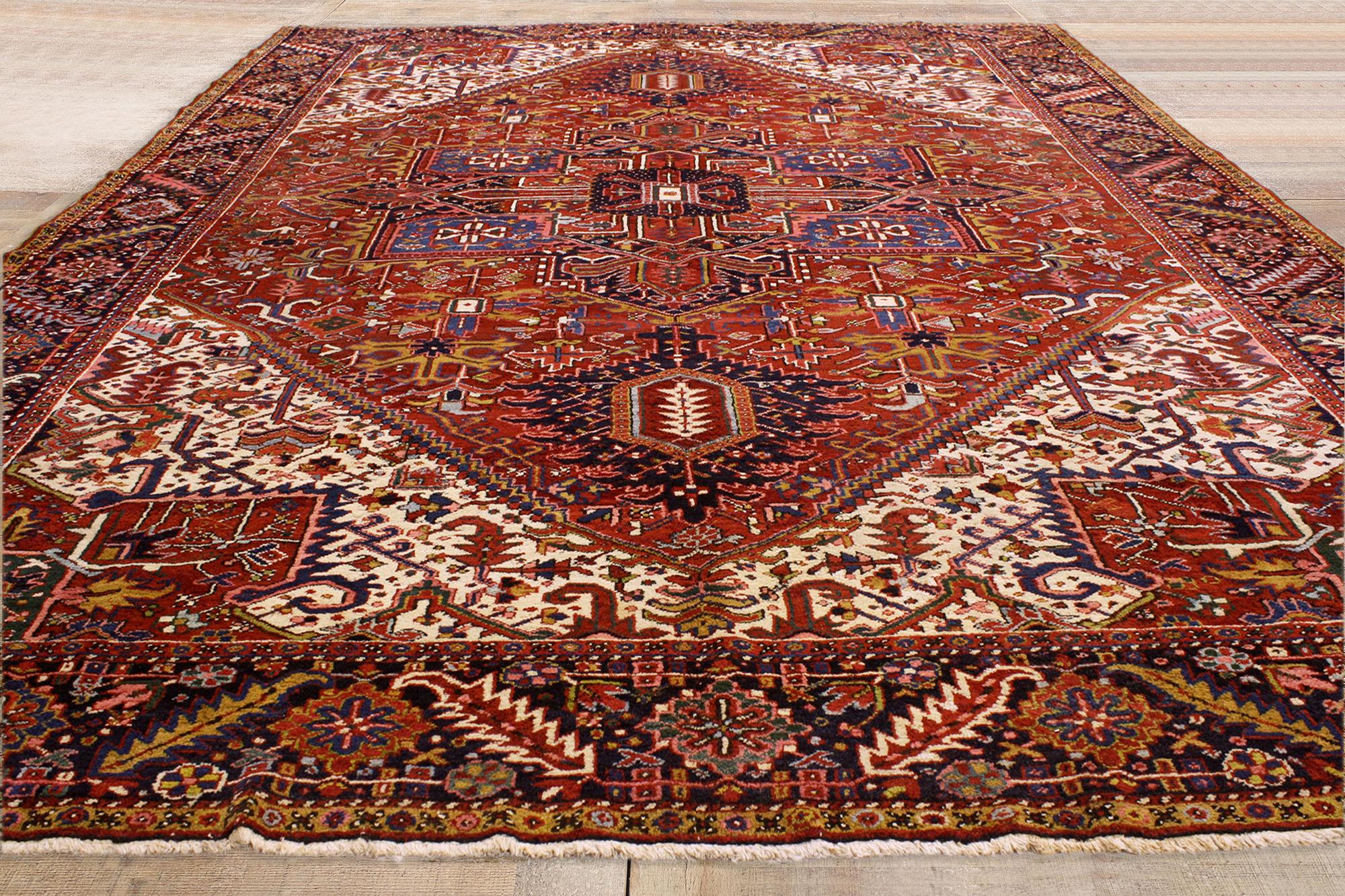 Antiker persischer Heriz-Teppich mit modernem, traditionellem Stil im Angebot 2