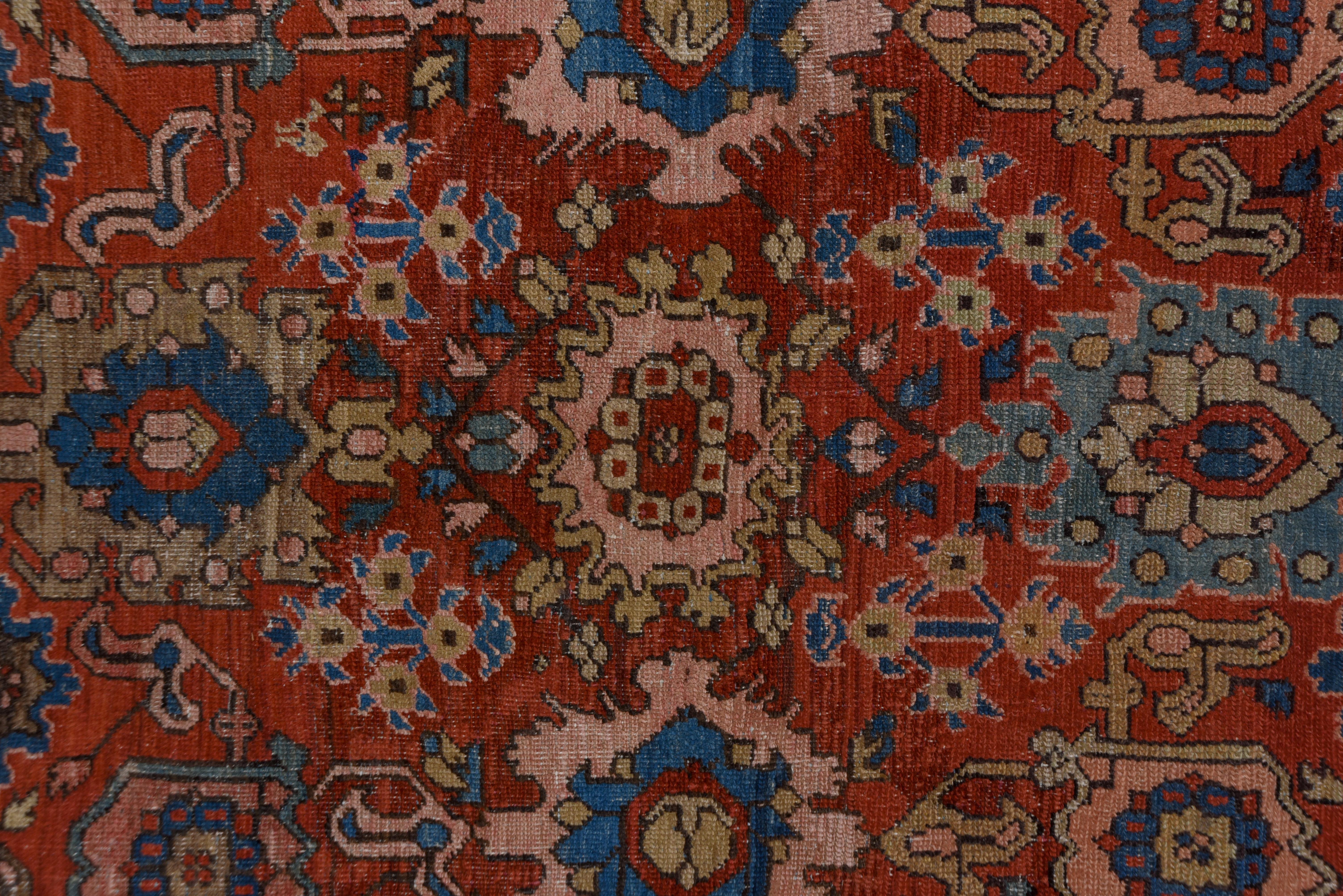 Hand-Knotted Antique Persian Heriz Carpet, Allover Field, circa 1900s For Sale