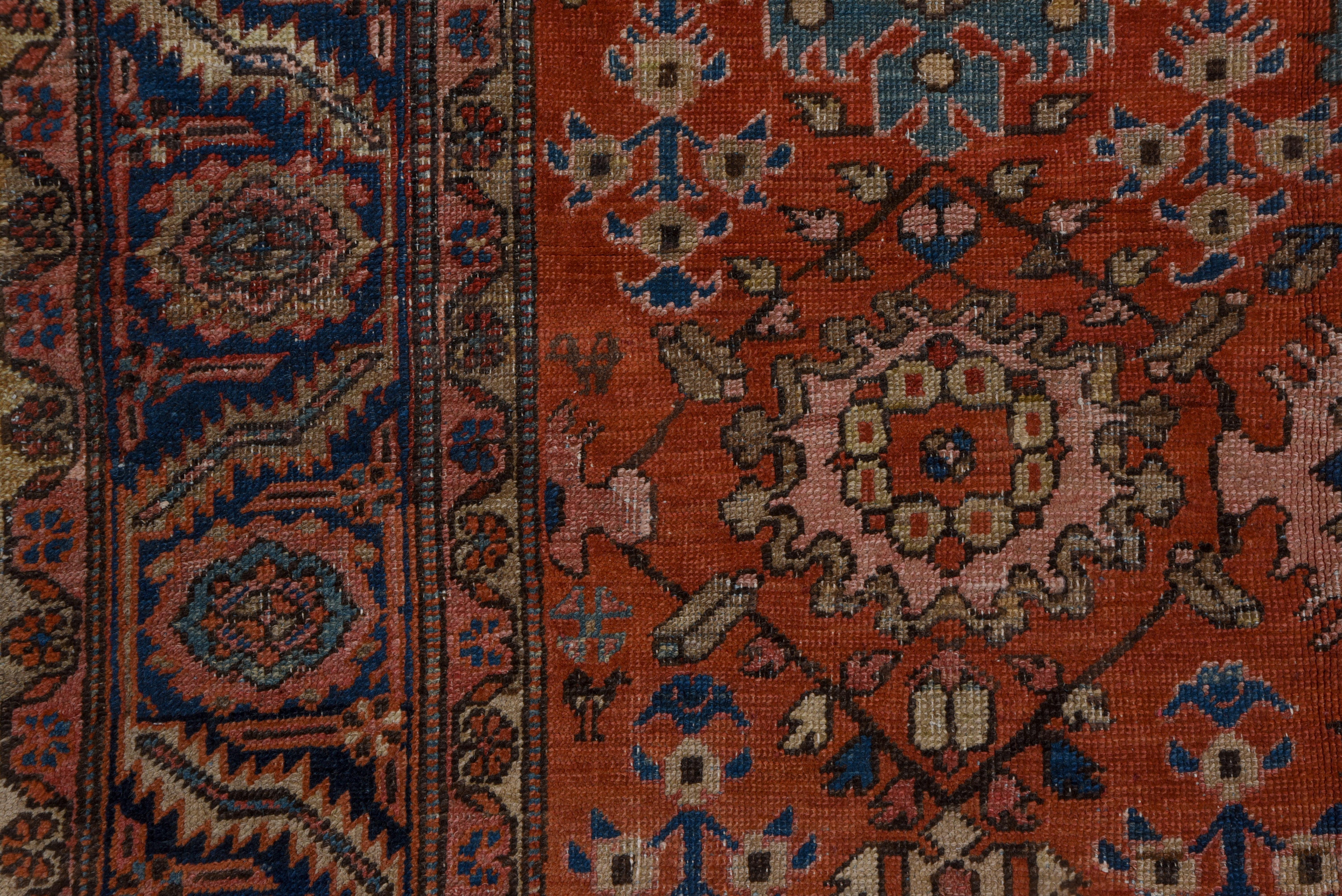 Early 20th Century Antique Persian Heriz Carpet, Allover Field, circa 1900s For Sale