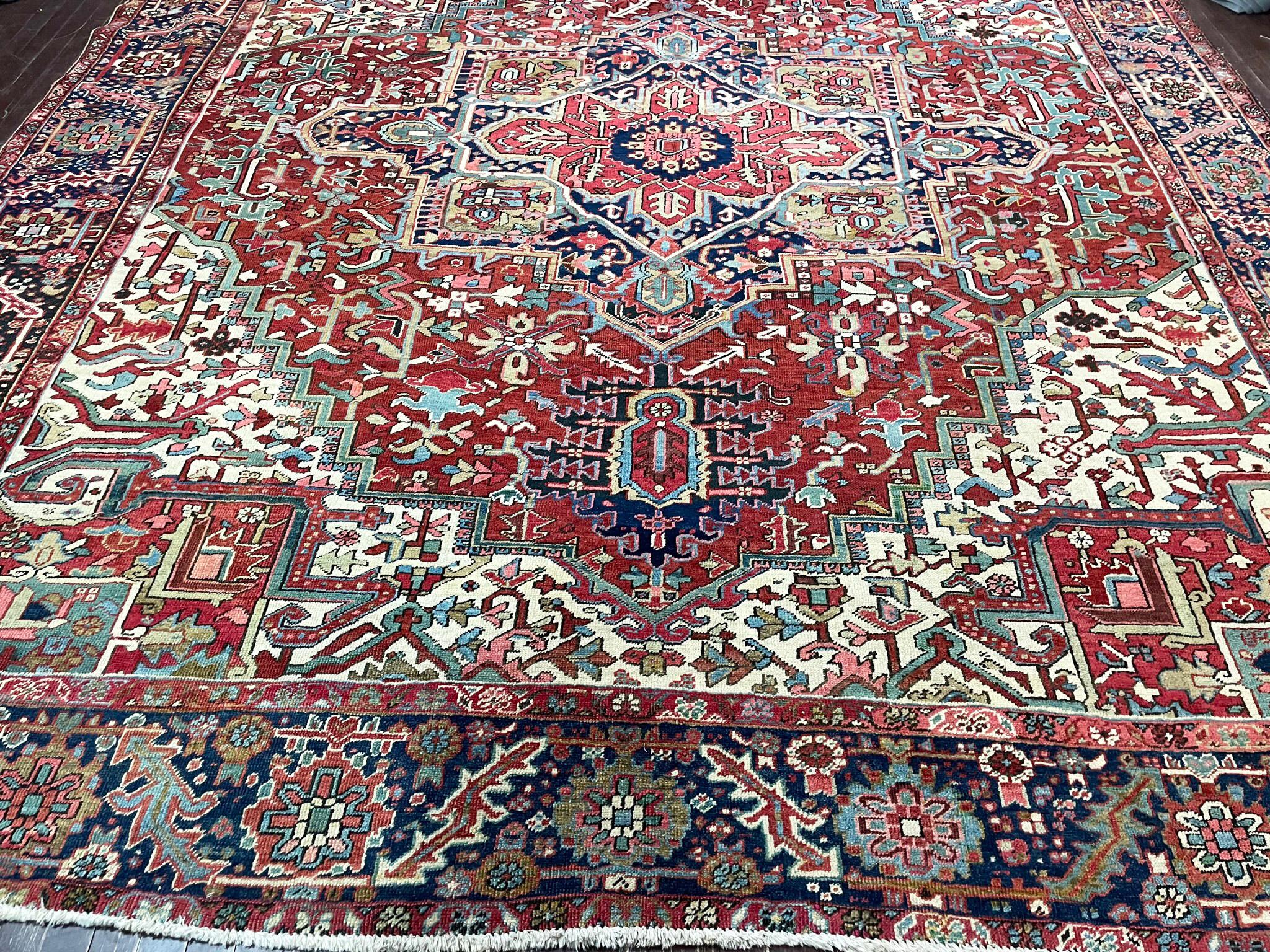 Antique Persian Heriz, Carpet, circa 1920s For Sale 7