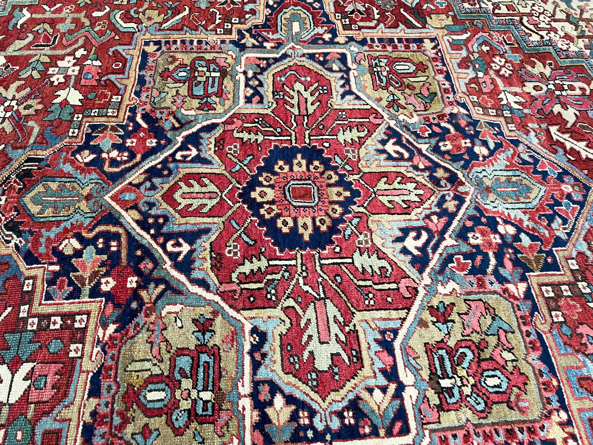 Antique Persian Heriz, Carpet, circa 1920s For Sale 11
