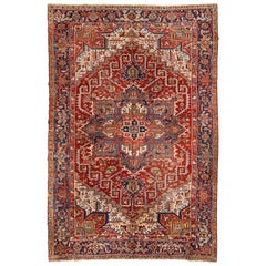 Antique Persian Heriz Carpet, circa 1920s-1930s
