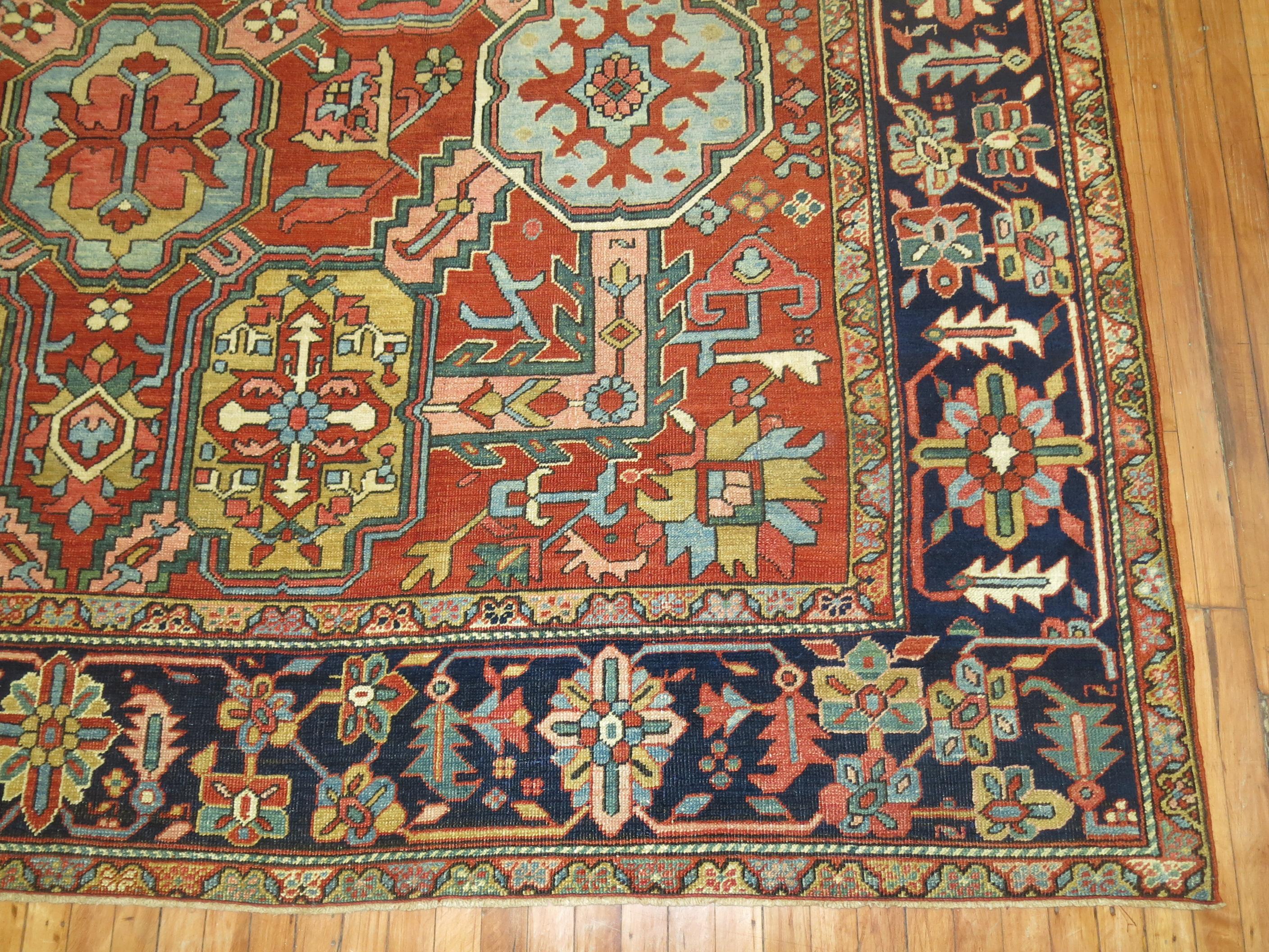 Antique Persian Heriz Carpet, Early 20th Century 6