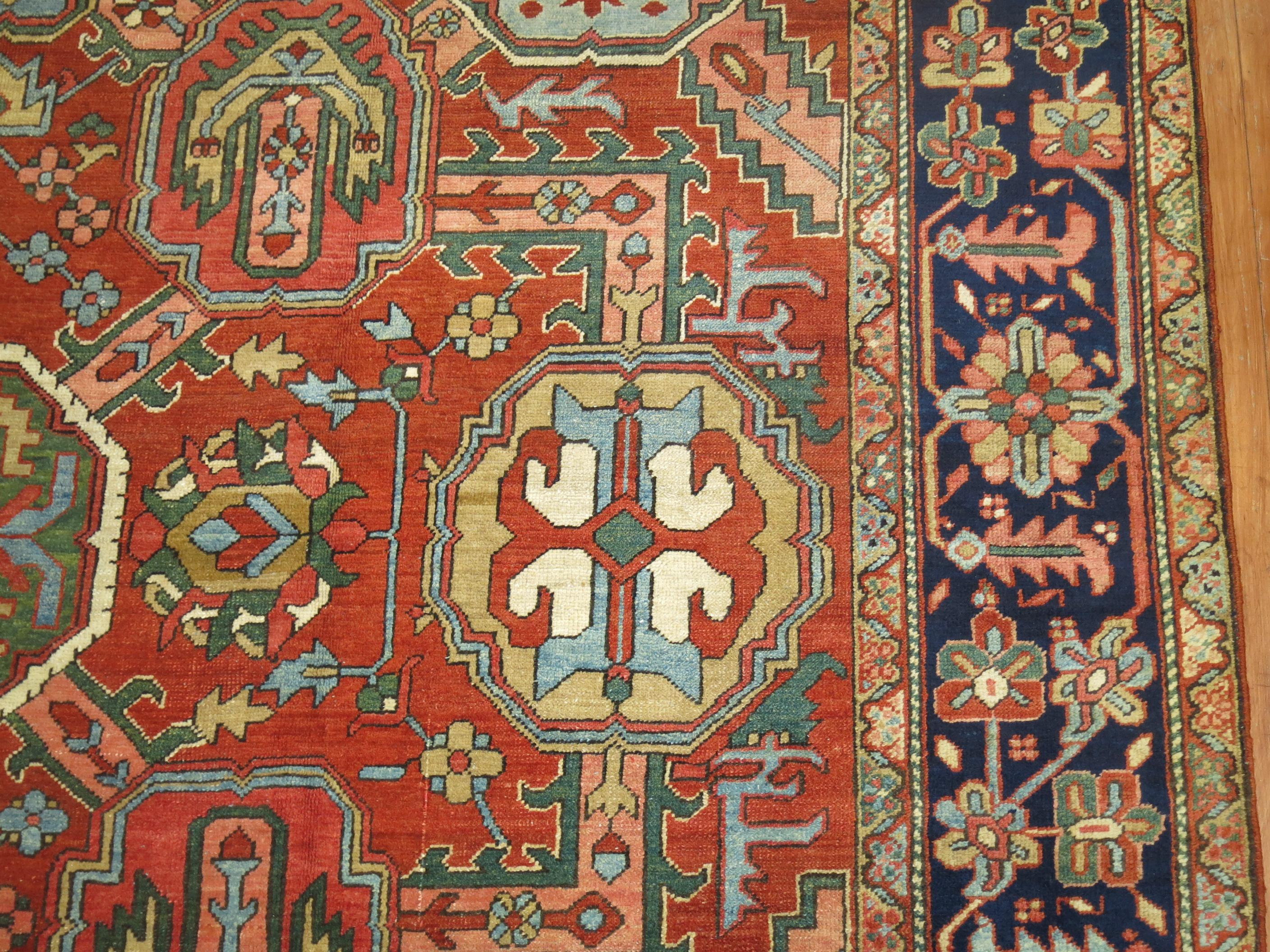 Antique Persian Heriz Carpet, Early 20th Century 7