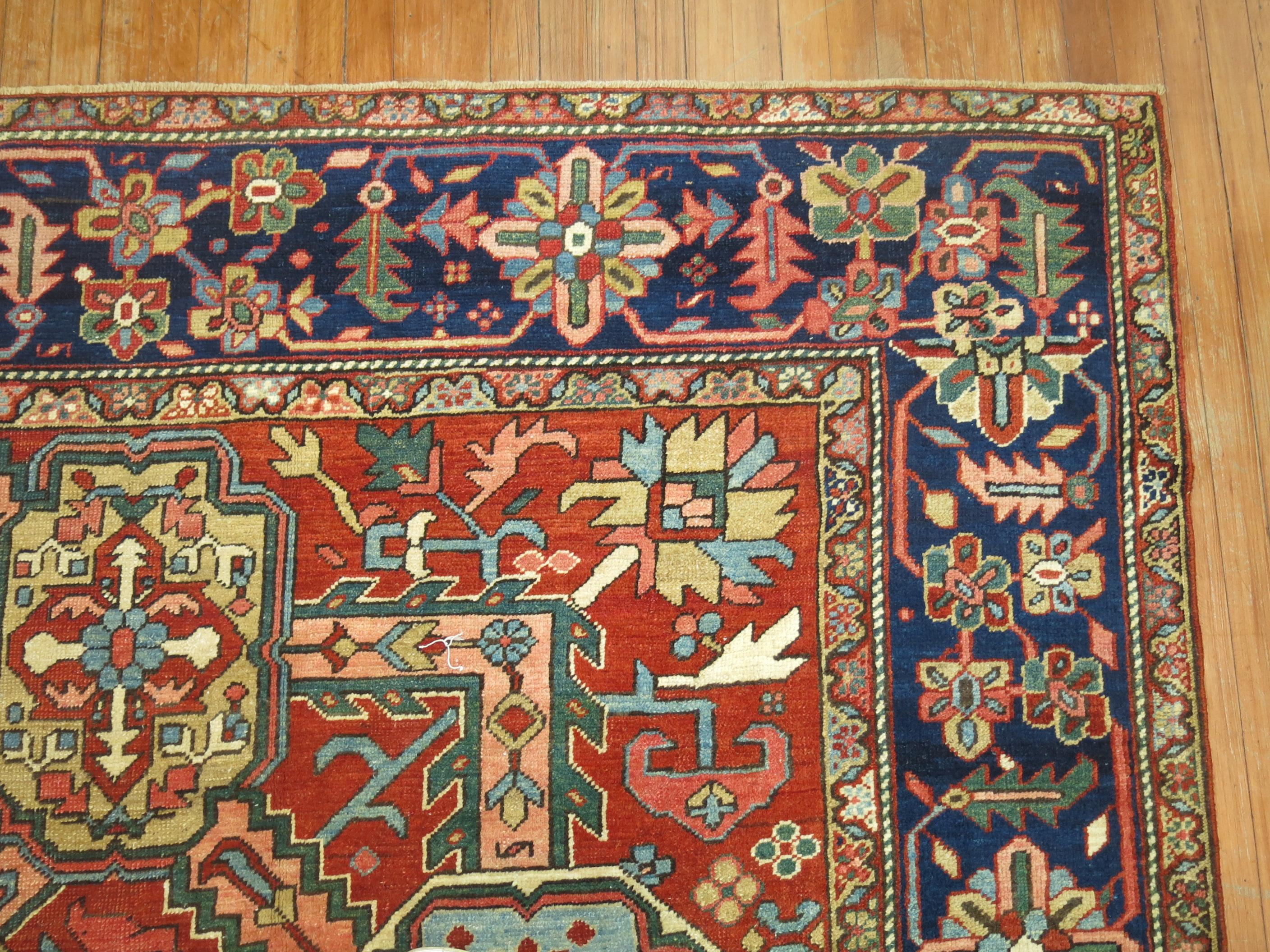Antique Persian Heriz Carpet, Early 20th Century 8