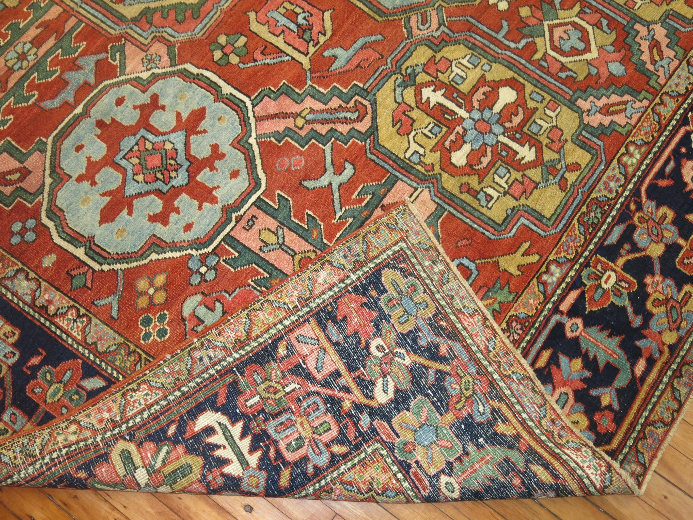 Antique Persian Heriz Carpet, Early 20th Century 10