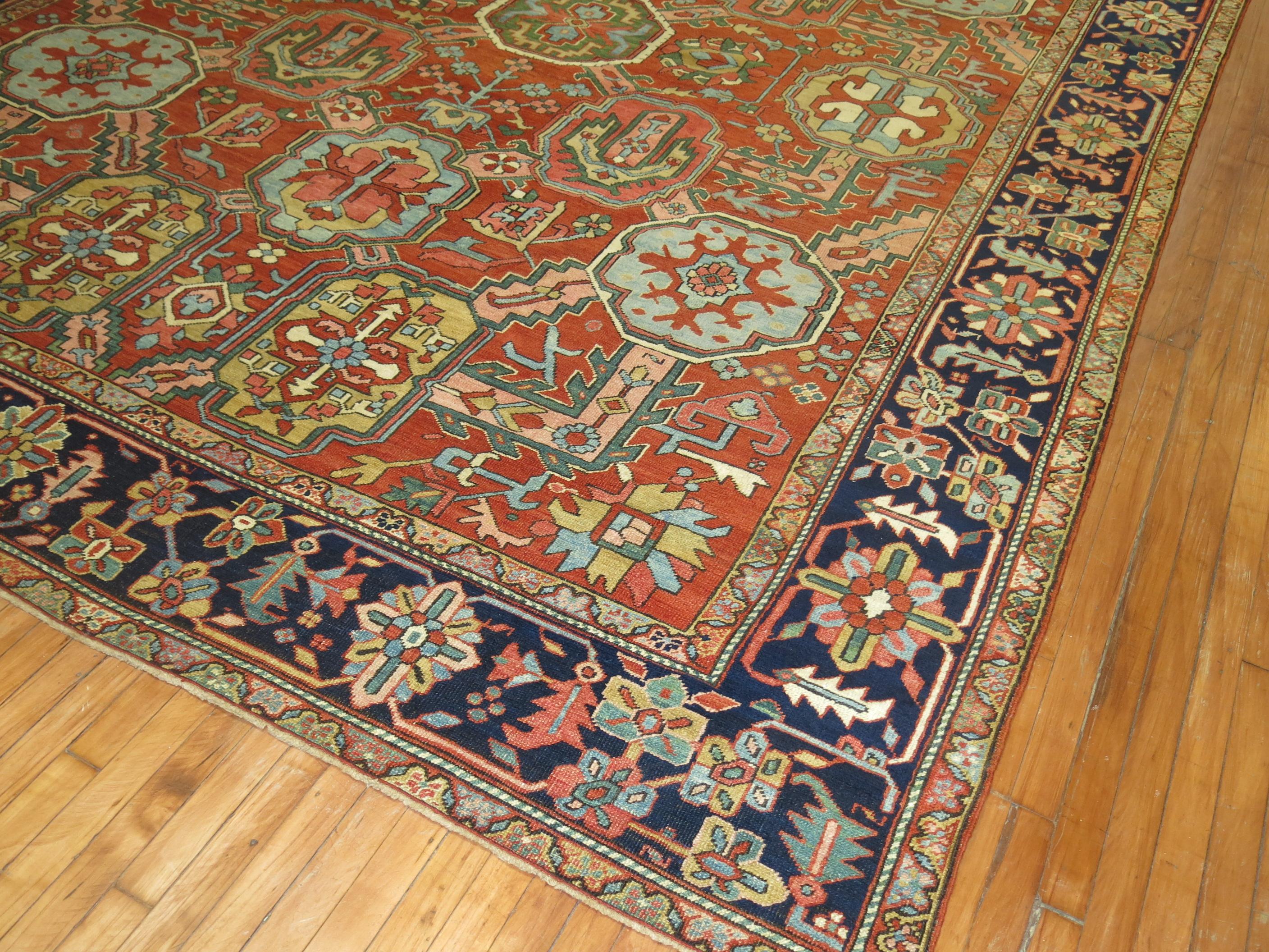 Antique Persian Heriz Carpet, Early 20th Century 12