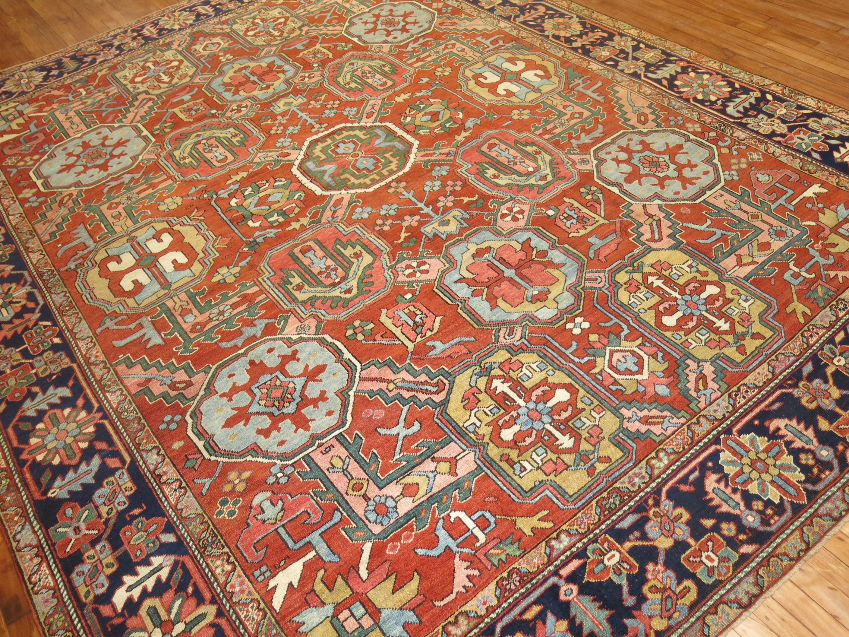 Antique Persian Heriz Carpet, Early 20th Century In Excellent Condition In New York, NY