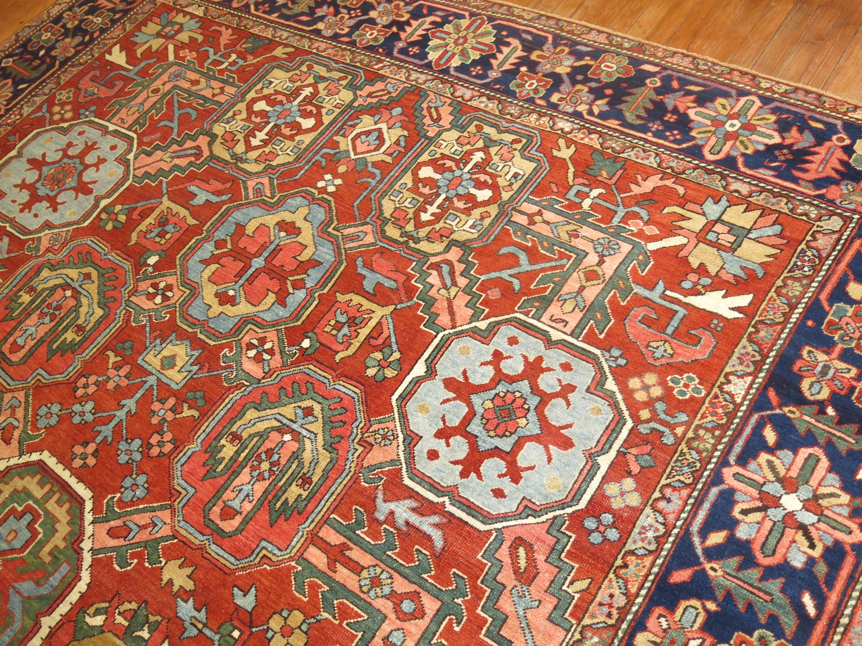 Antique Persian Heriz Carpet, Early 20th Century 2