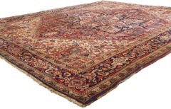 1920's Persian Heriz Carpet with Modern Style