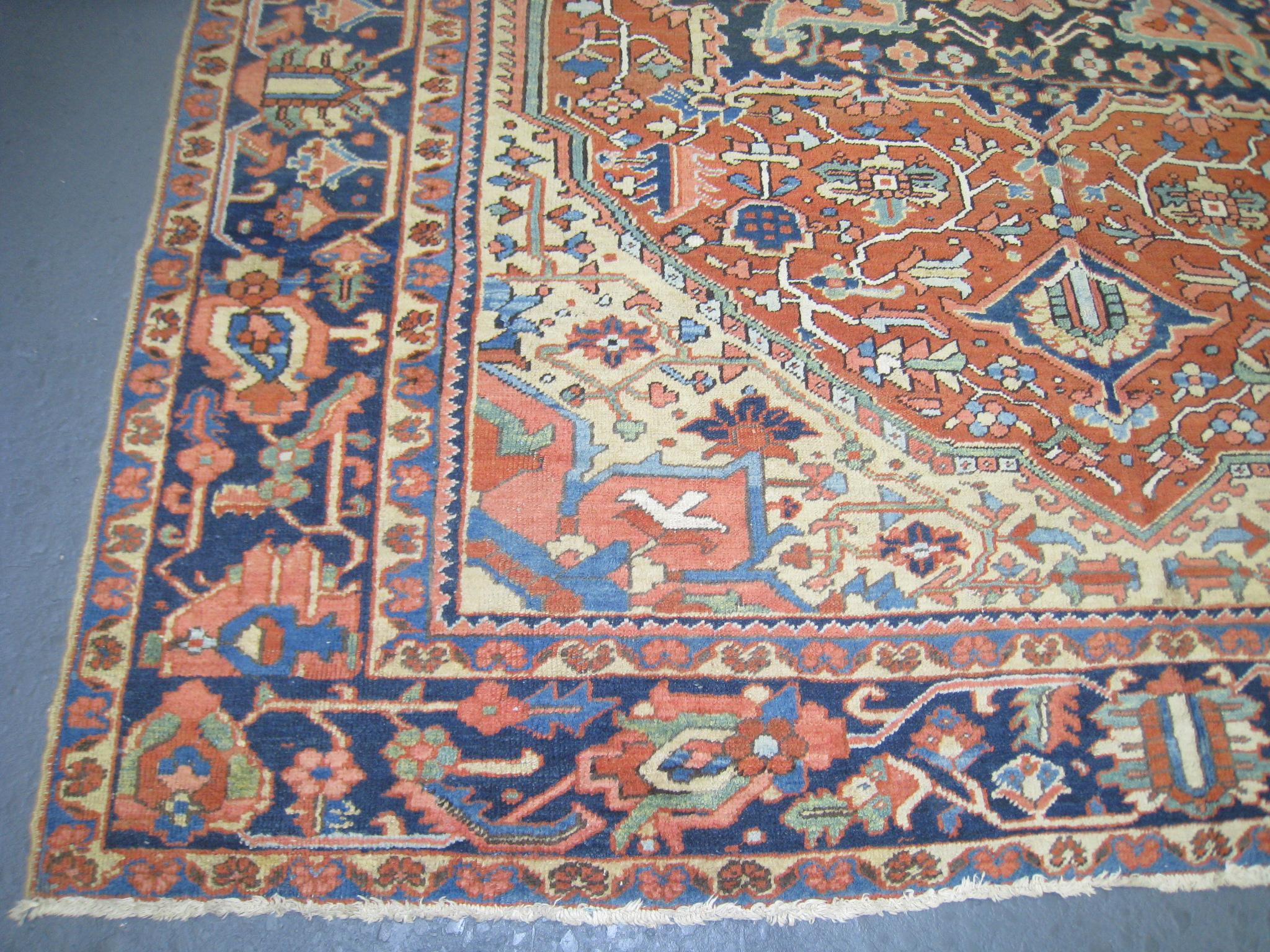 Heriz Serapi Antique Persian Heriz Carpet For Sale