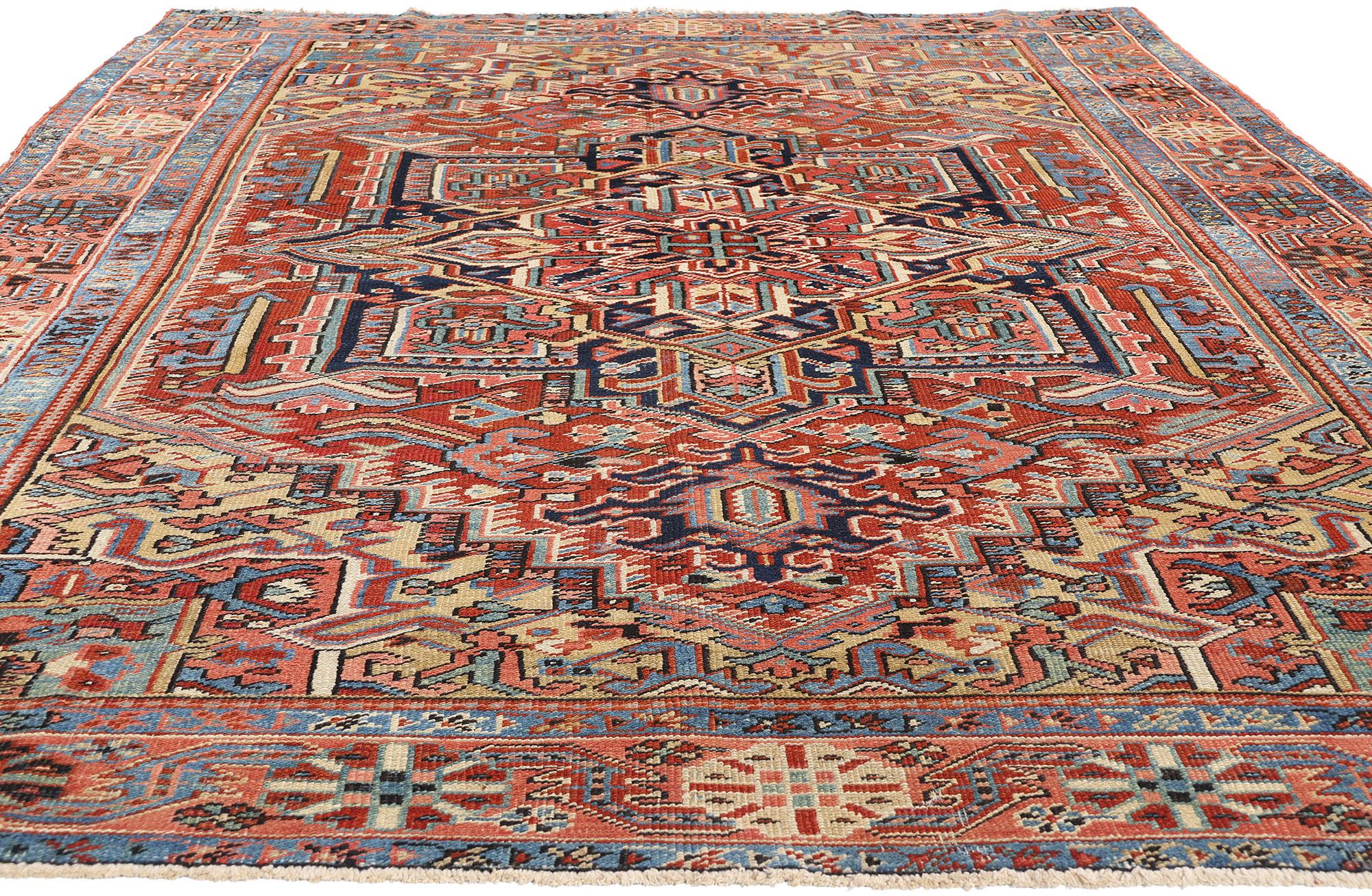 Bohemian 1920's Persian Heriz Carpet with Modern Style and Timeless Elegance For Sale