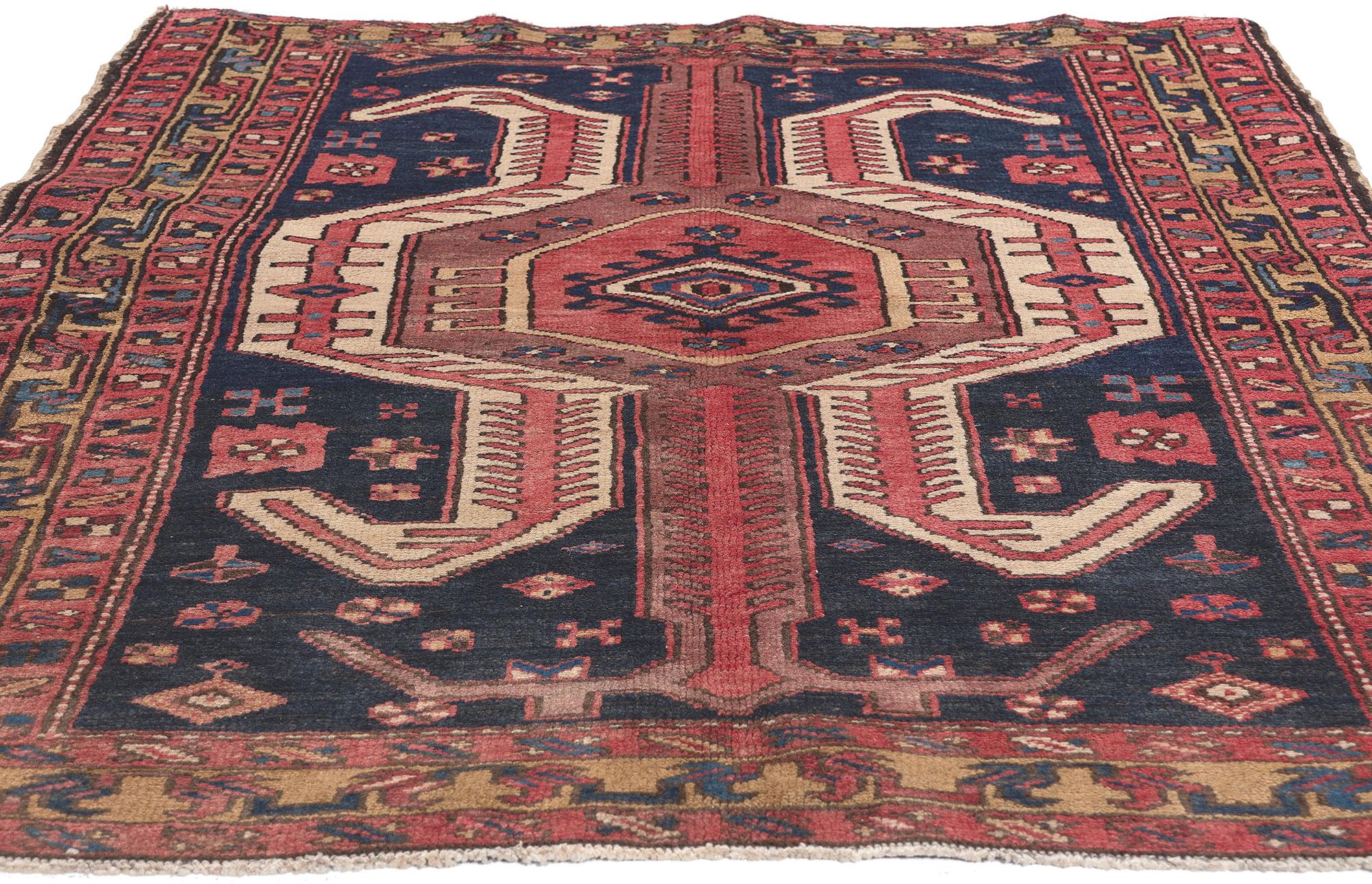 Modern Antique Persian Heriz Carpet with Traditional Style For Sale
