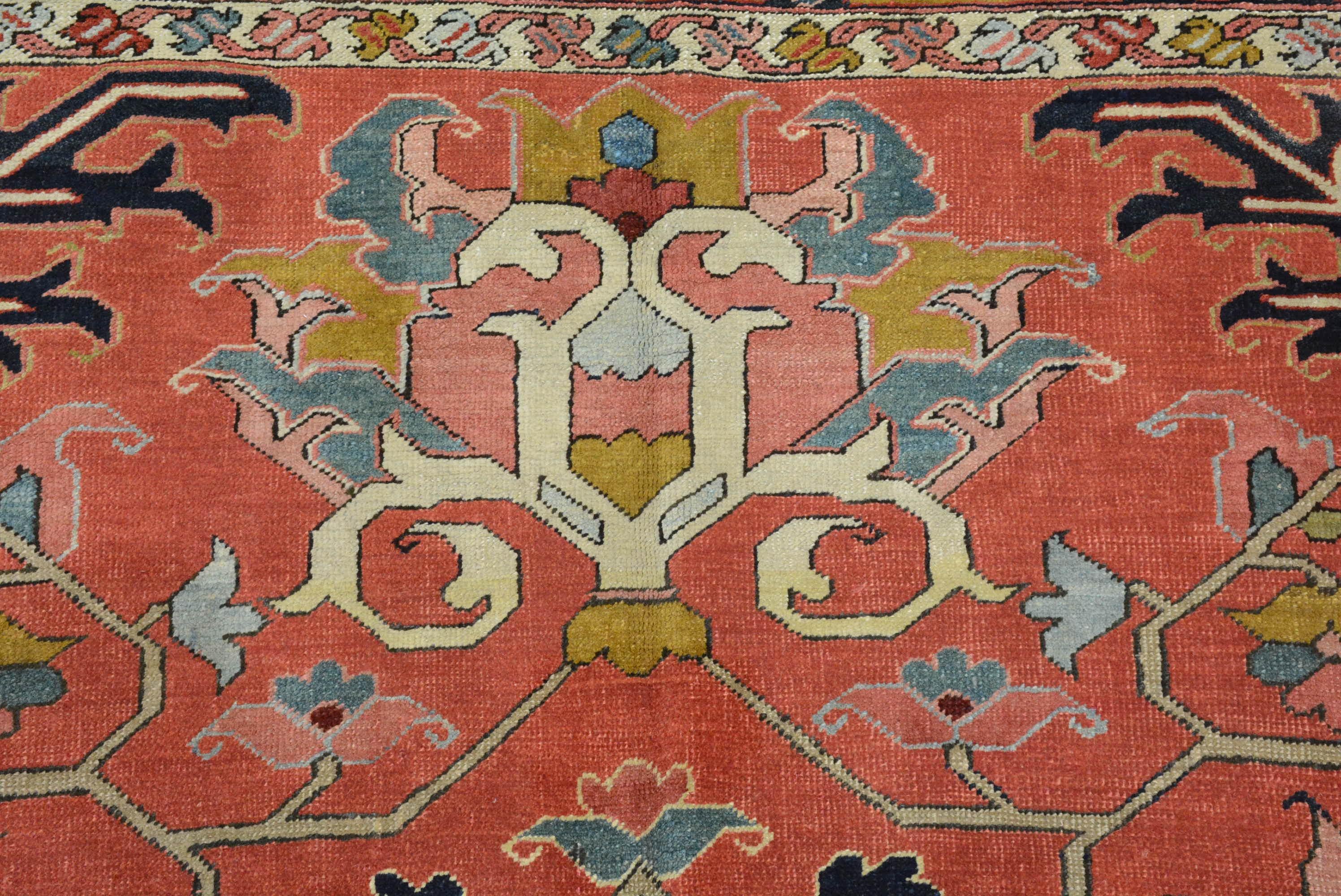 Woven Antique Persian Heriz Carpet For Sale