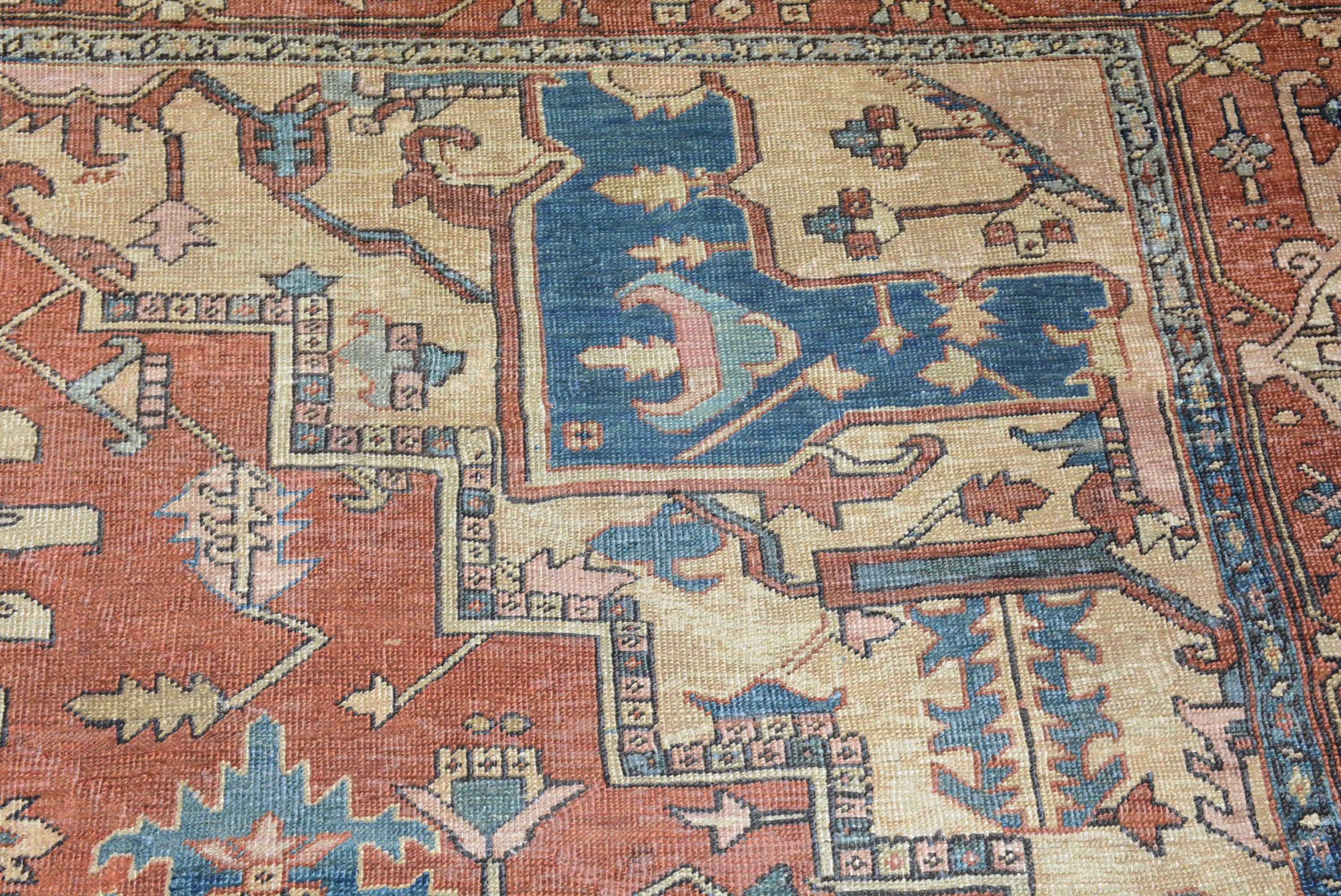 19th Century Antique Persian Heriz Carpet For Sale