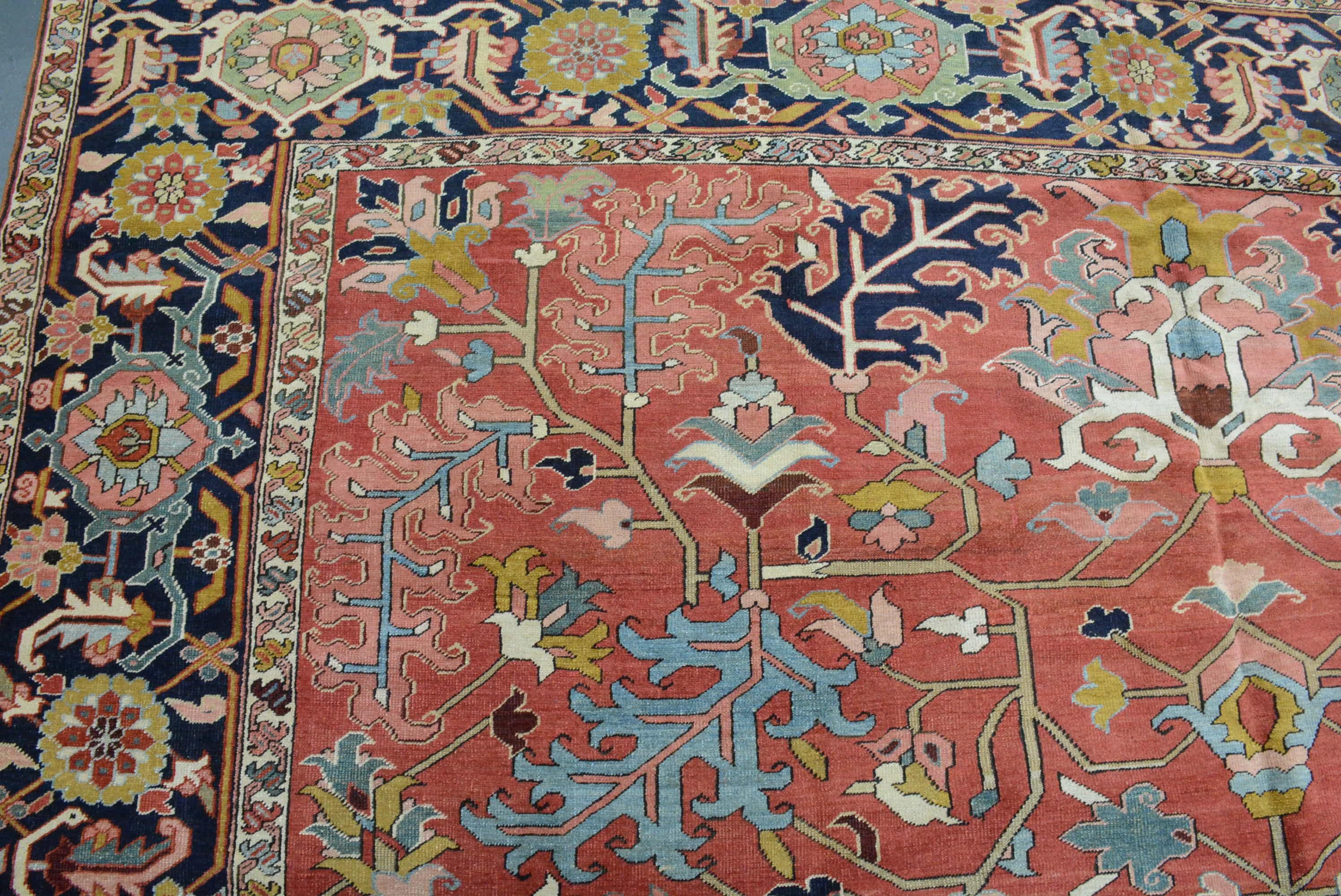 19th Century Antique Persian Heriz Carpet For Sale