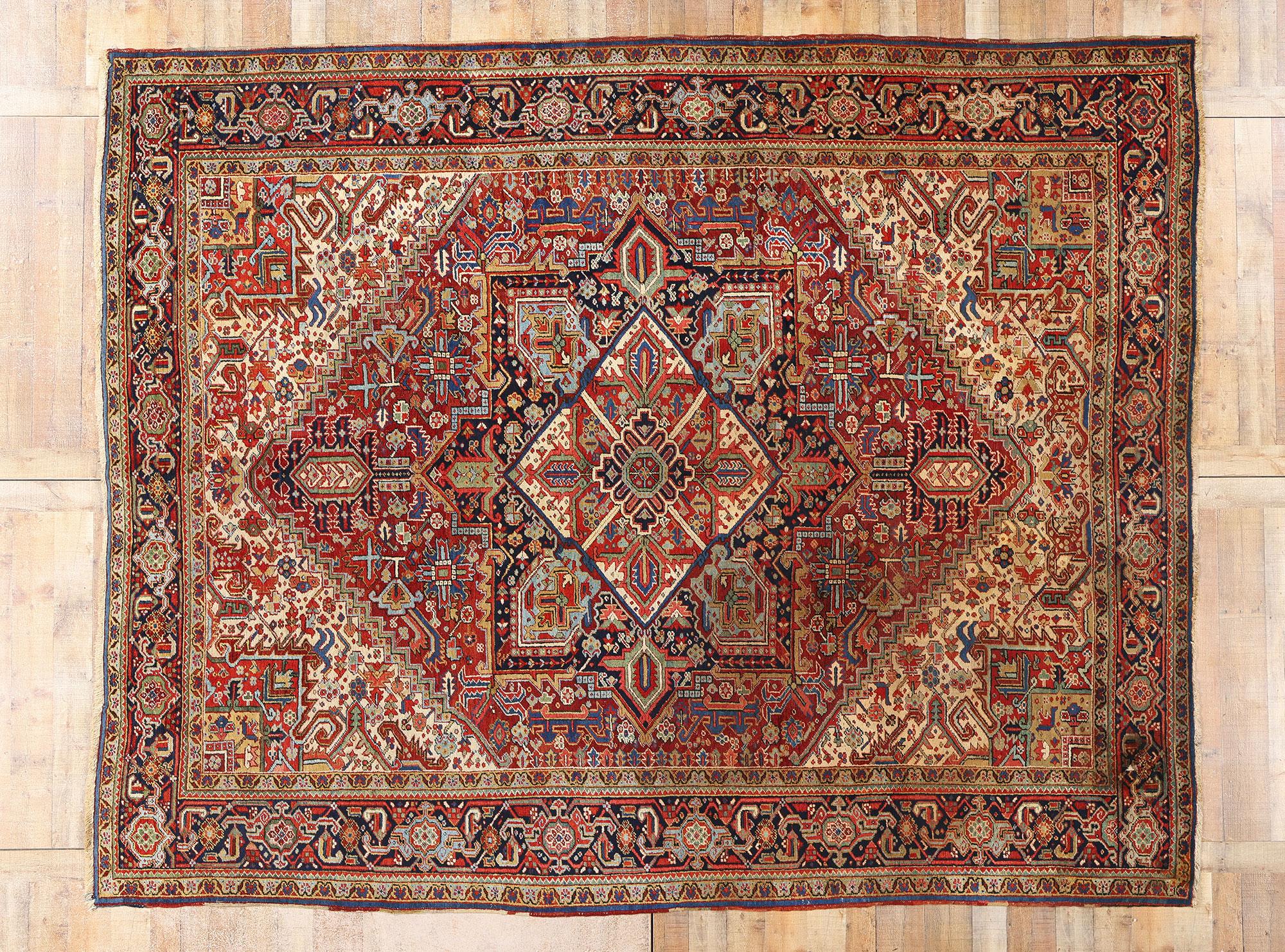 Persischer Heriz-Teppich aus den 1920er Jahren im modernen Stil im Angebot 10