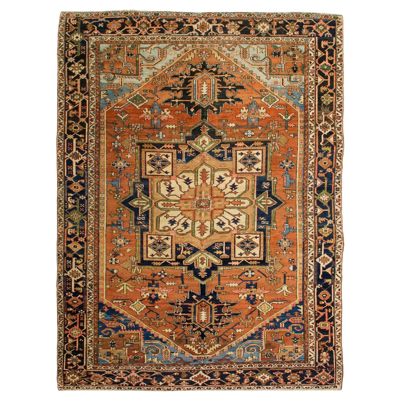 Antique Persian Heriz Carpet For Sale