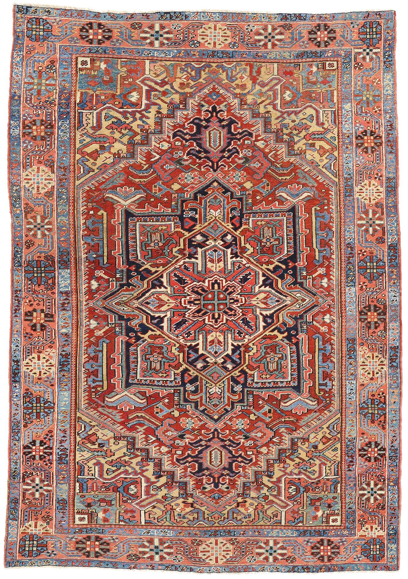 Tappeto persiano Heriz degli anni '20 con stile moderno ed Eleganza senza tempo