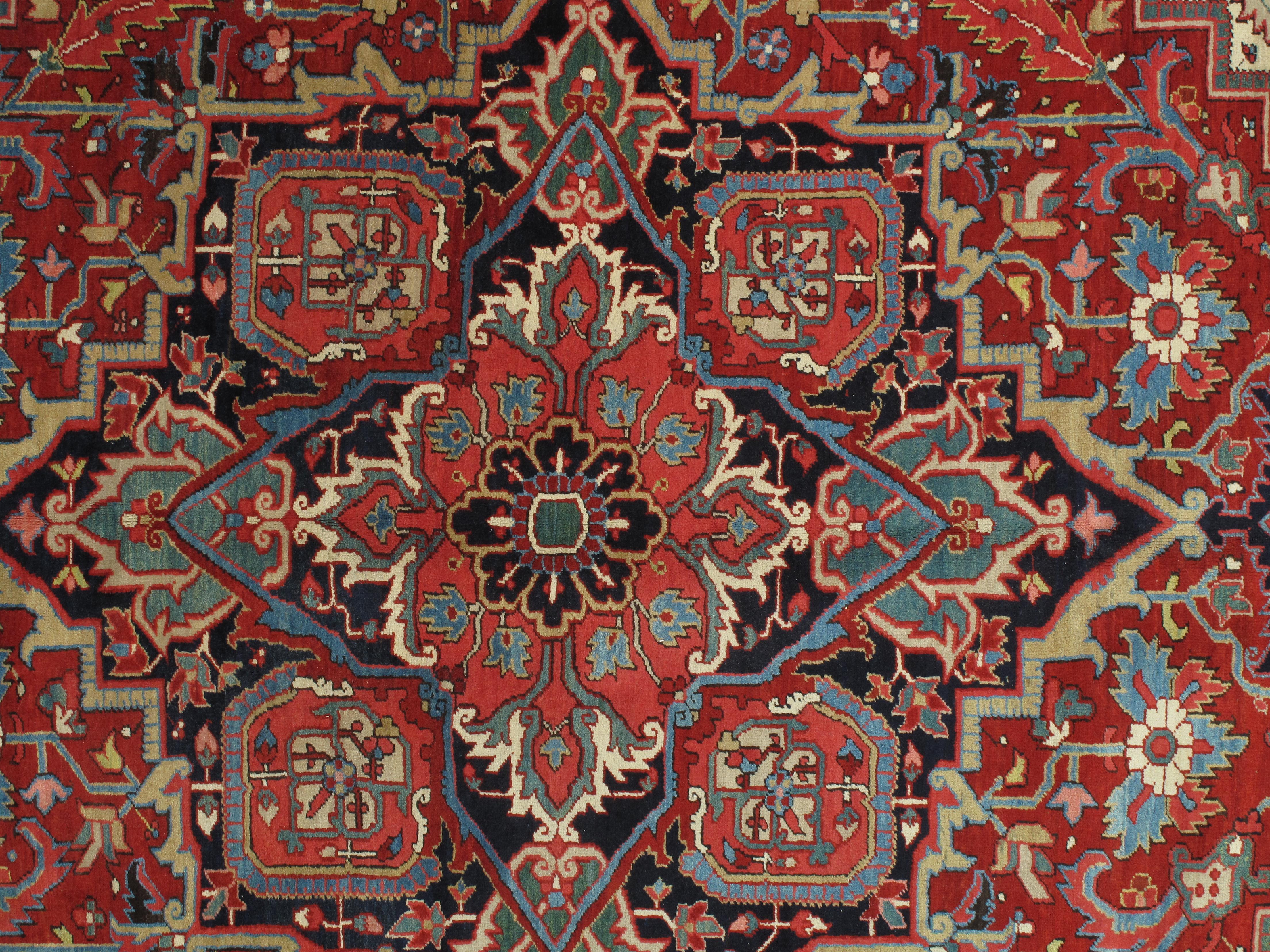 Heriz carpets are the staple of the furnishing market and remain the most popular of all NW Persian Carpets. They were produced for the rapidly growing US market in the late 19th-early 20th centuries. In home design, Heriz carpets are beloved for