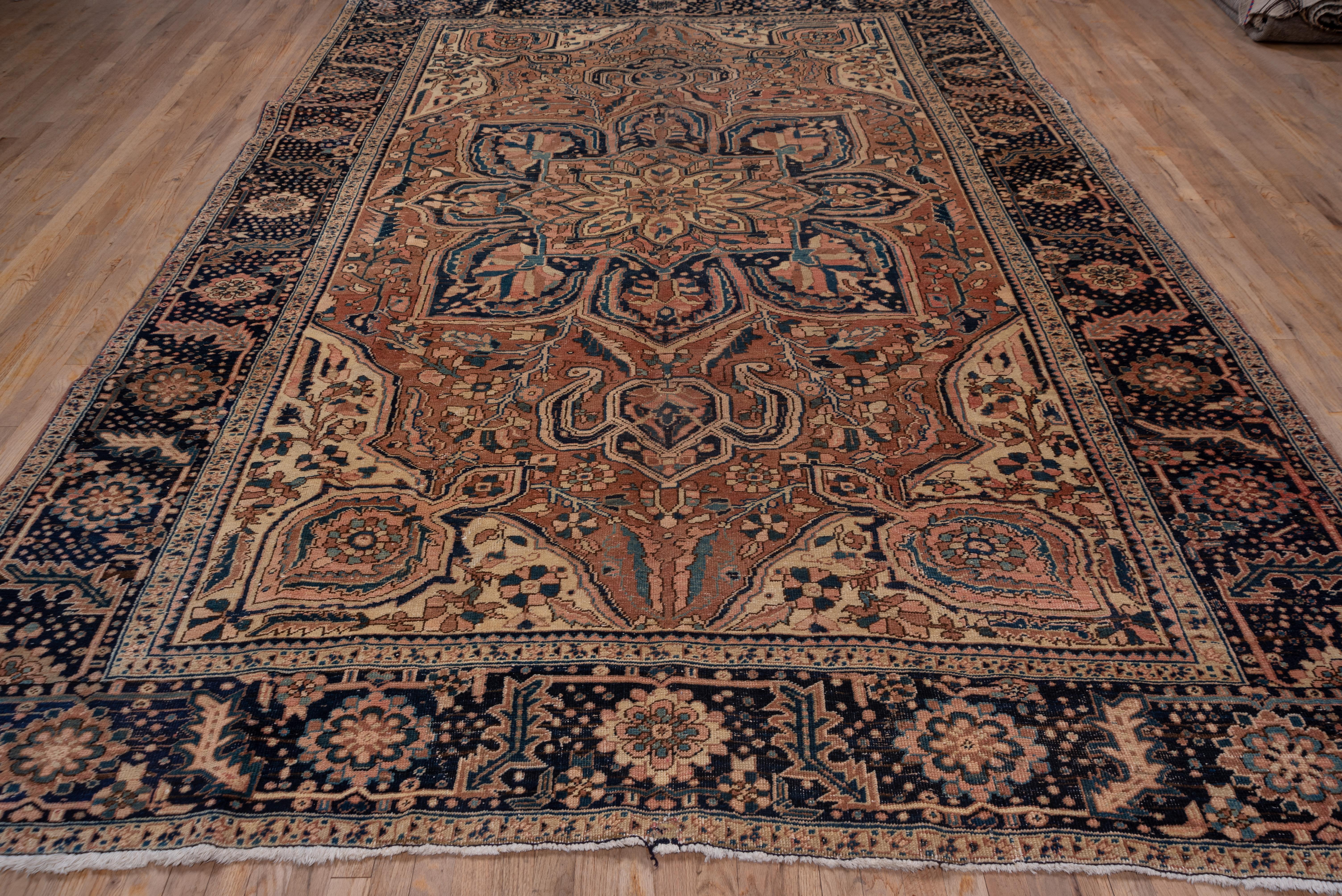 Heriz Serapi Antique Persian Heriz Carpet, Rose Field