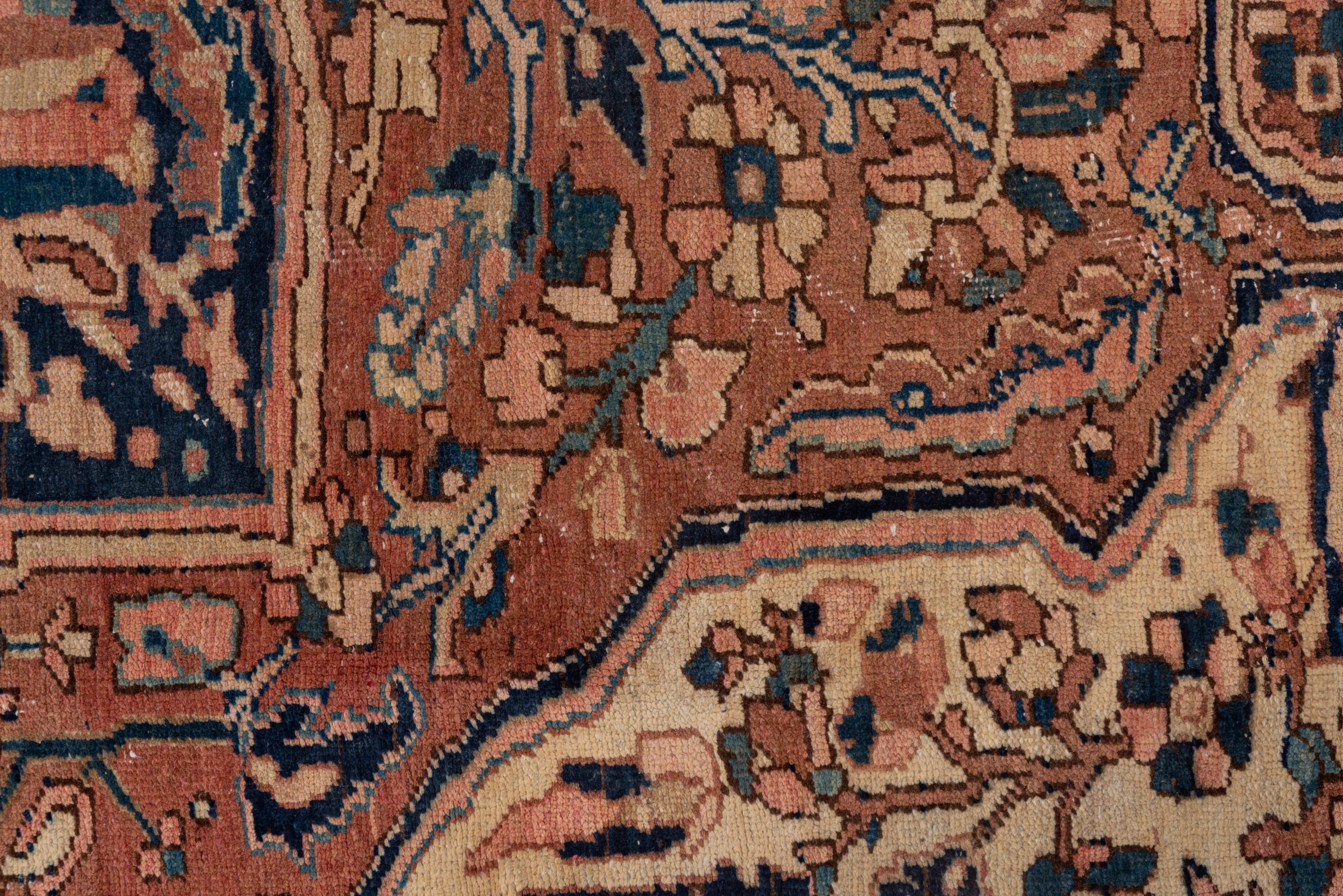 Mid-20th Century Antique Persian Heriz Carpet, Rose Field