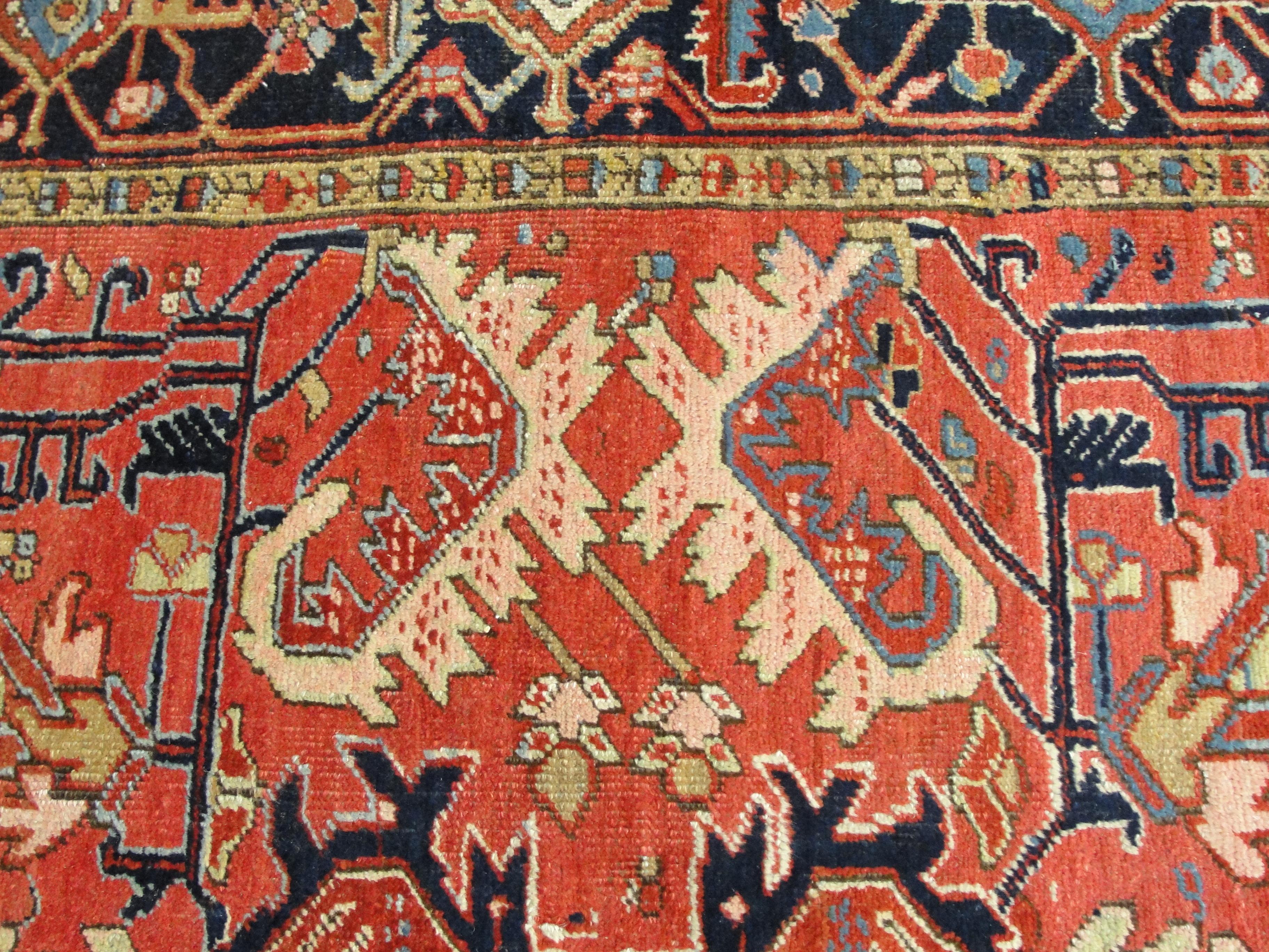 20th Century Antique Persian Heriz Dragon Rug