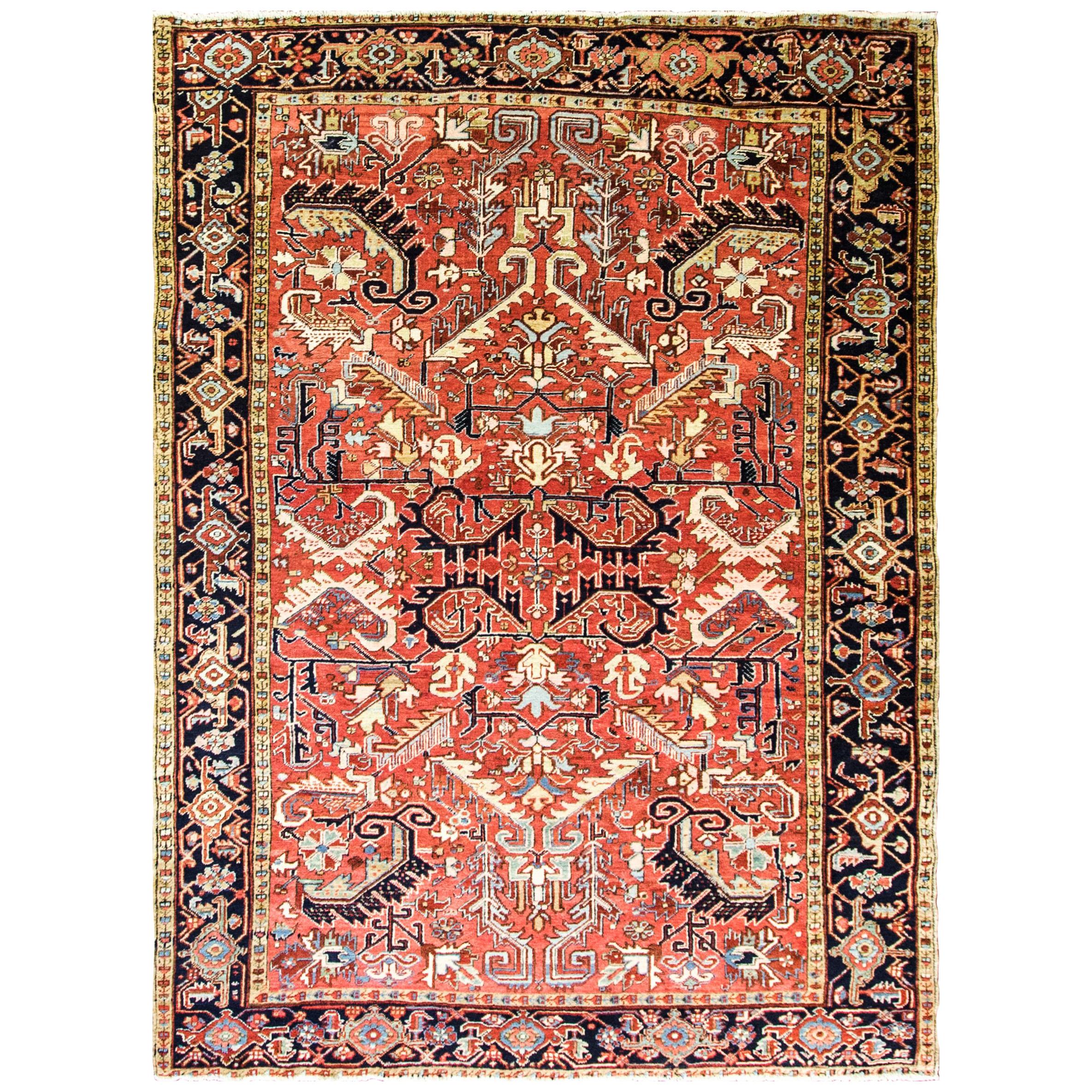 Antique Persian Heriz Dragon Rug