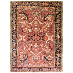 Antique Persian Heriz Dragon Rug
