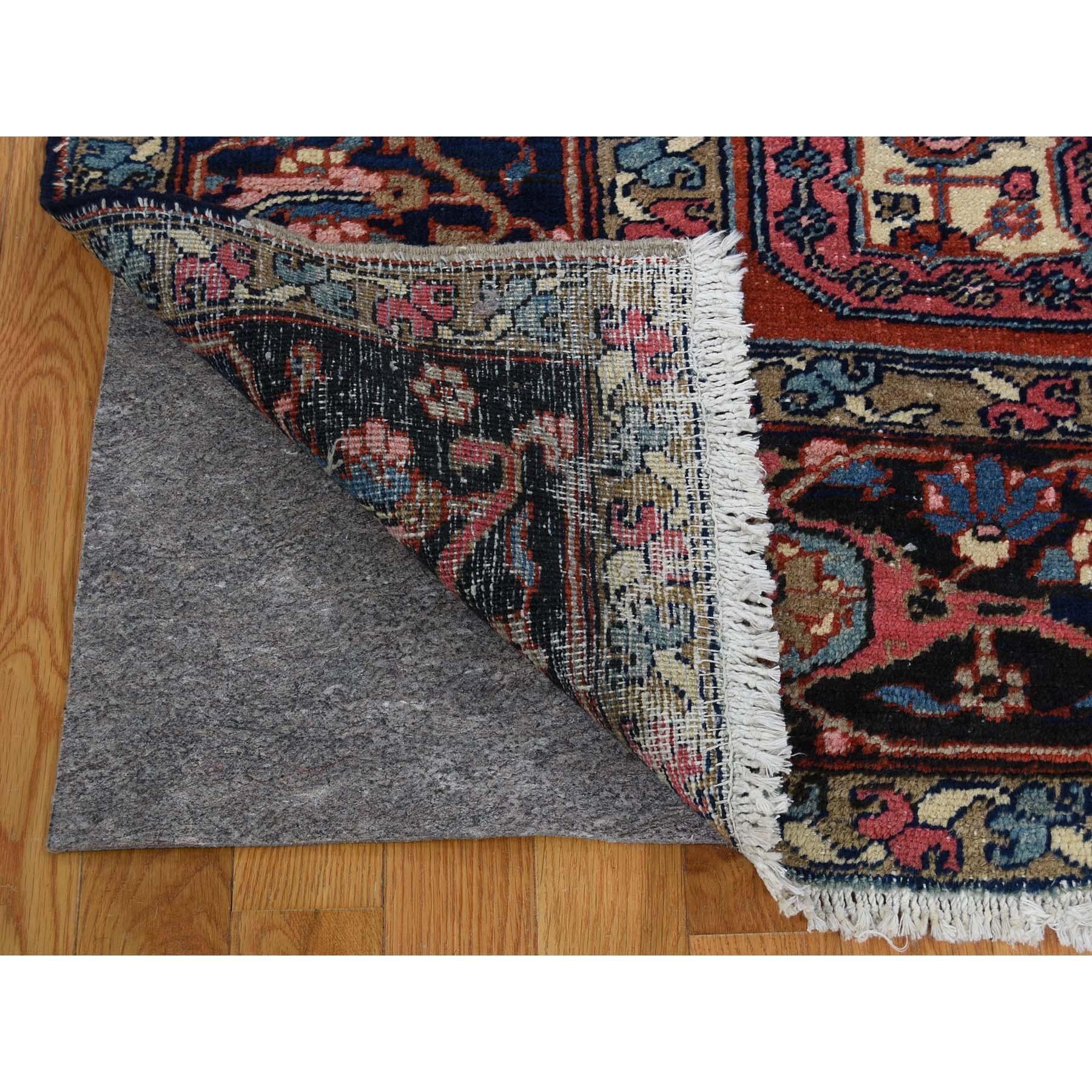 20th Century Antique Persian Heriz Good Condition Flower Design Hand-Knotted Oriental Rug