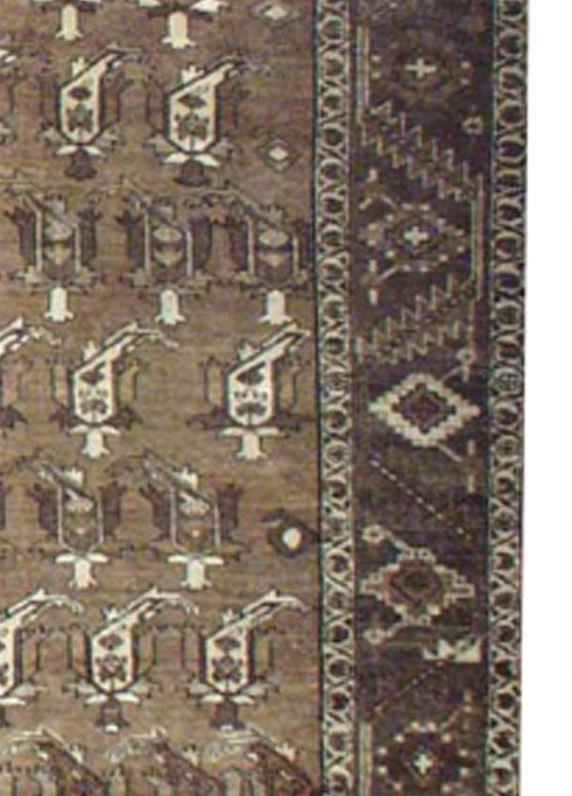 Antique Persian Heriz Brown Handmade Wool Rug by Doris Leslie Blau 1
