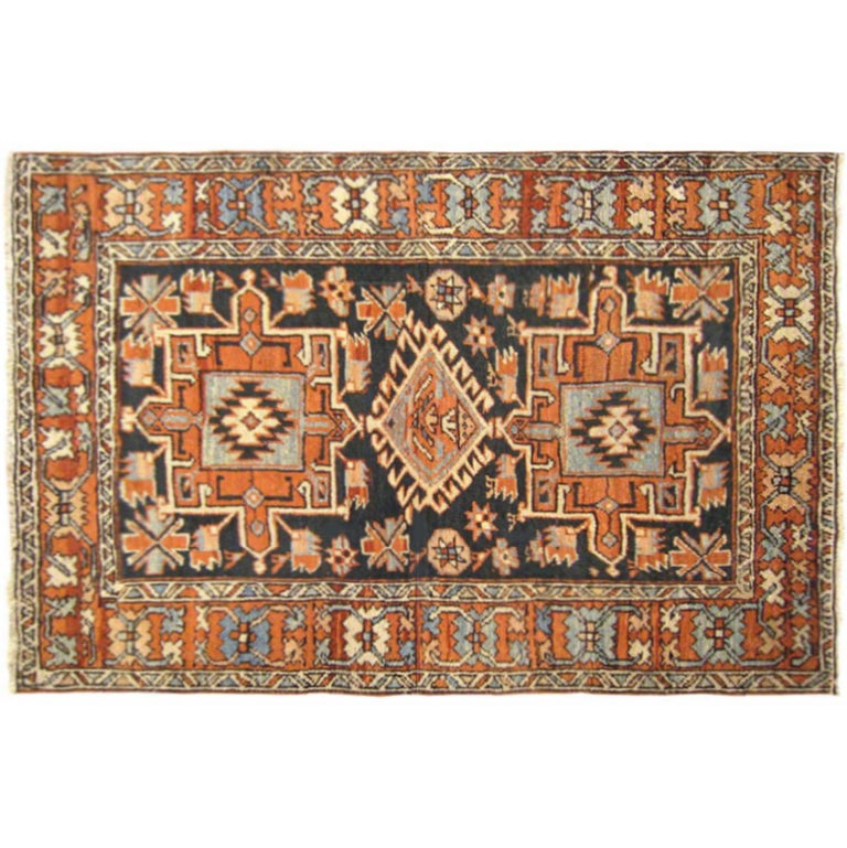 Antique Persian Heriz Karaja Oriental Rug, in Small Square Size with Jewel  Tones For Sale at 1stDibs | small square persian rugs, jewel tone oriental  rug, small square rug