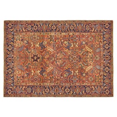 Antique Persian Heriz Karaja Oriental Rug, Room Size, W/ Geometric Abstracts