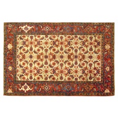 Antique Persian Heriz Karaja Oriental Rug, Small Size, w/ Herati Design