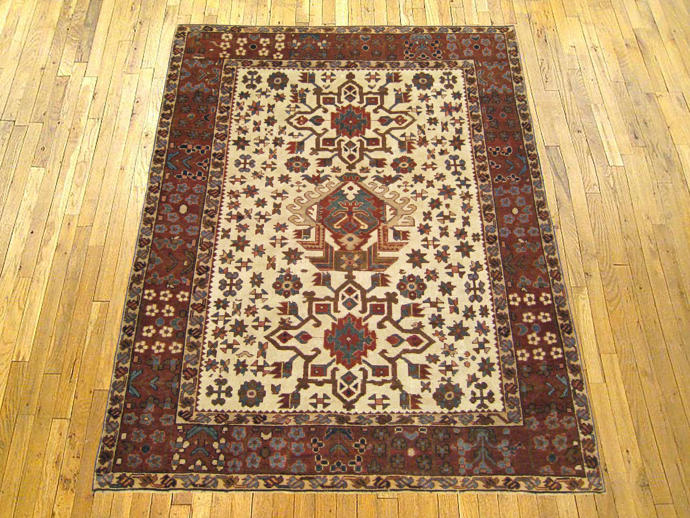 Antique Persian Heriz Karaja Oriental rug, size 5'7