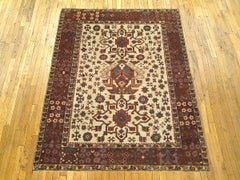 Antique Persian Heriz Karaja Oriental Rug, Small Size, w/ Multiple Medallions