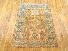 Antique Persian Heriz Karaja Oriental Rug, Small Size, W/ Multiple Medallions