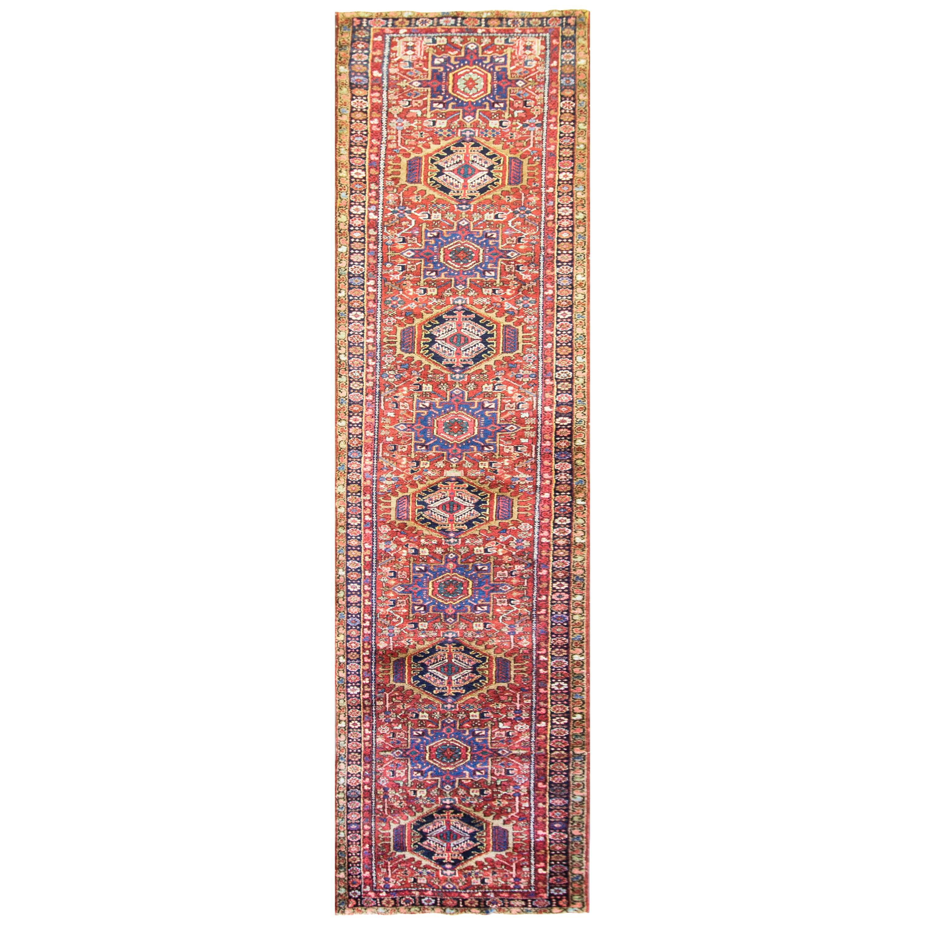 Tapis de couloir persan ancien Heriz/Karaja