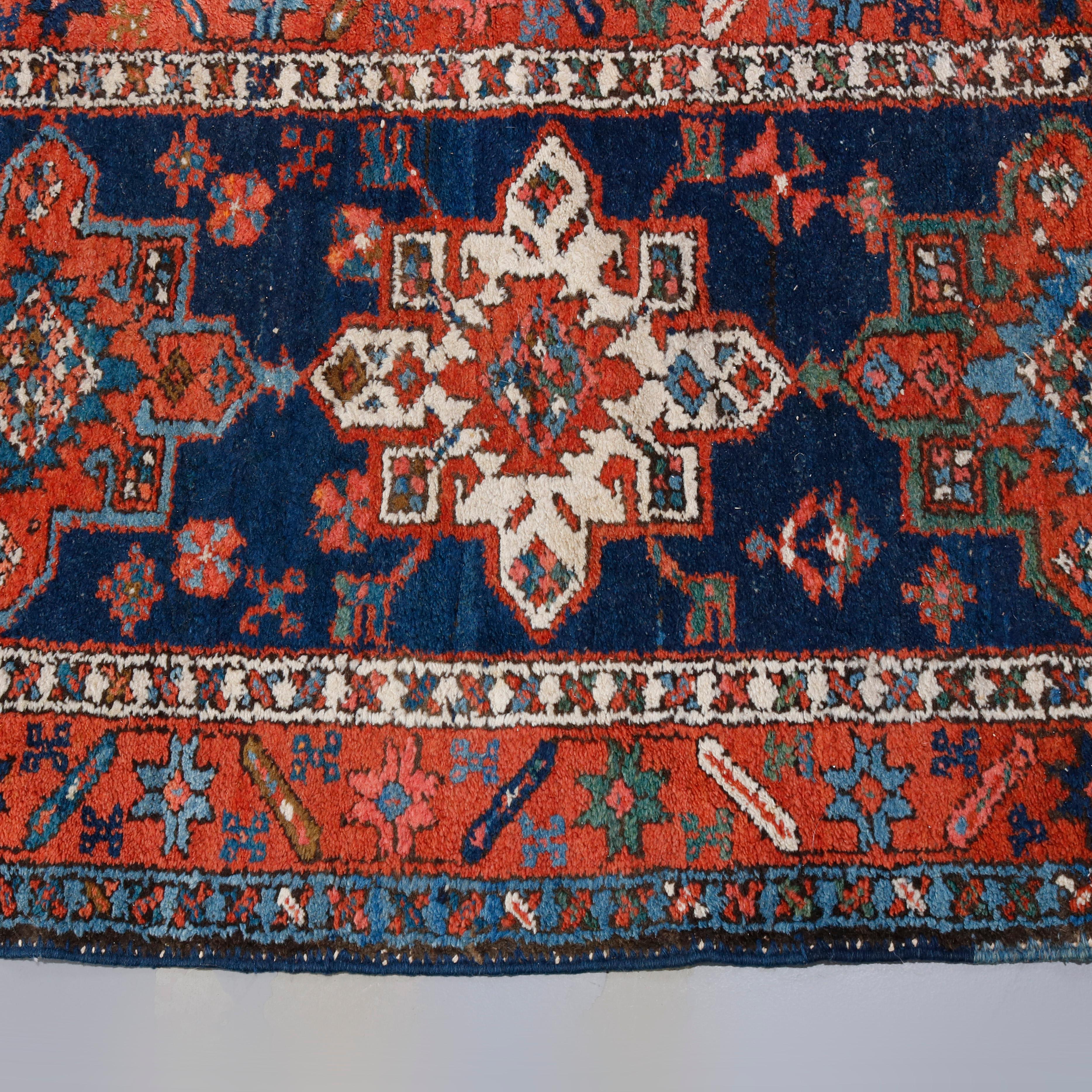 Antique Persian Heriz Oriental Long Rug Runner, circa 1900 4