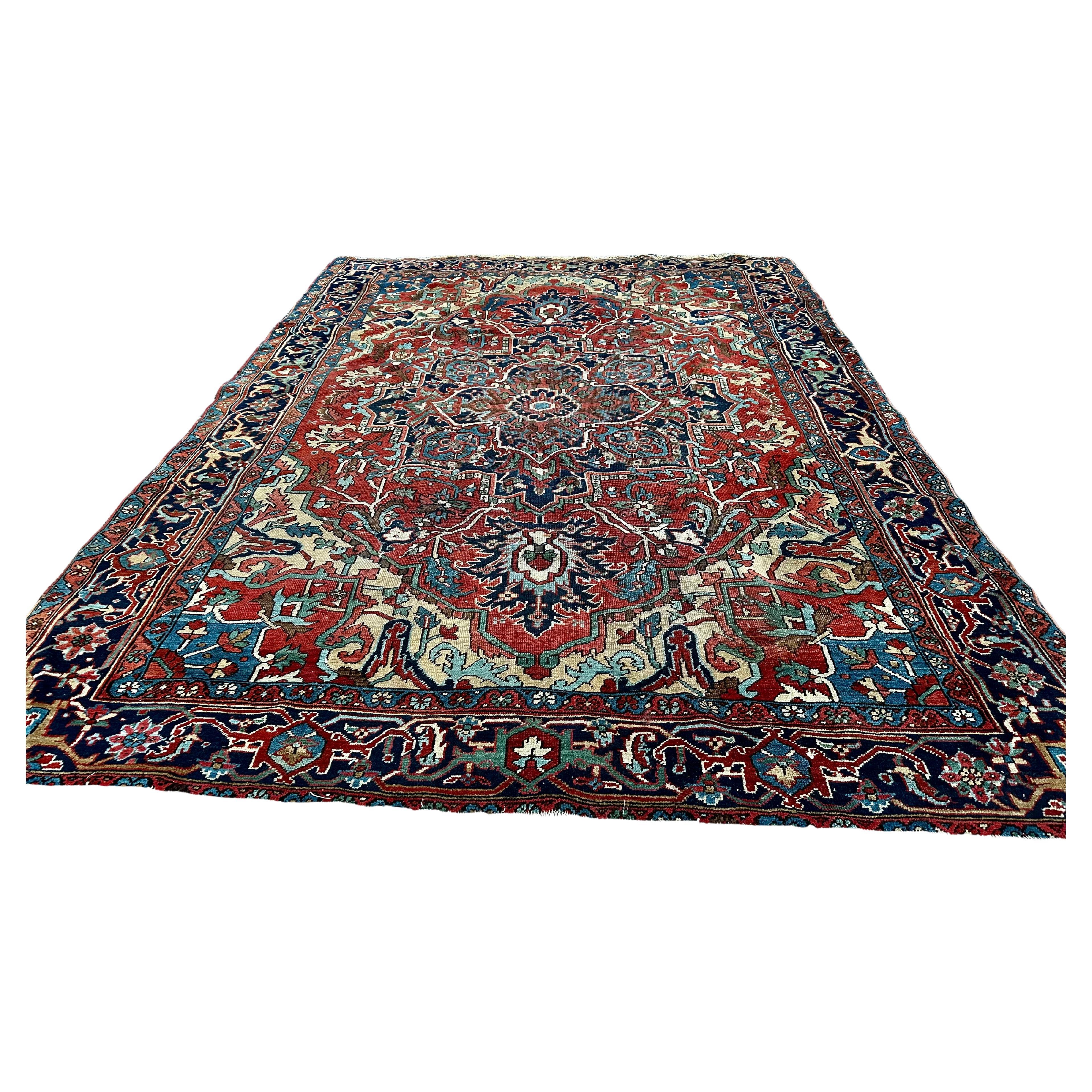 Antique Persian Heriz Oriental Rug c. 1930 - RR4798         20% OFF