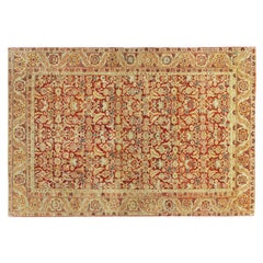 Tapis persan ancien Heriz Oriental, taille de pièce, avec motif Herati