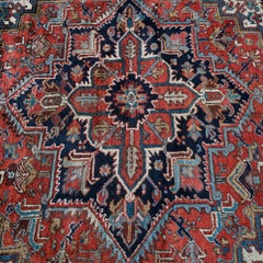 Antique Persian Heriz Oriental Wool Rug Circa 1920
