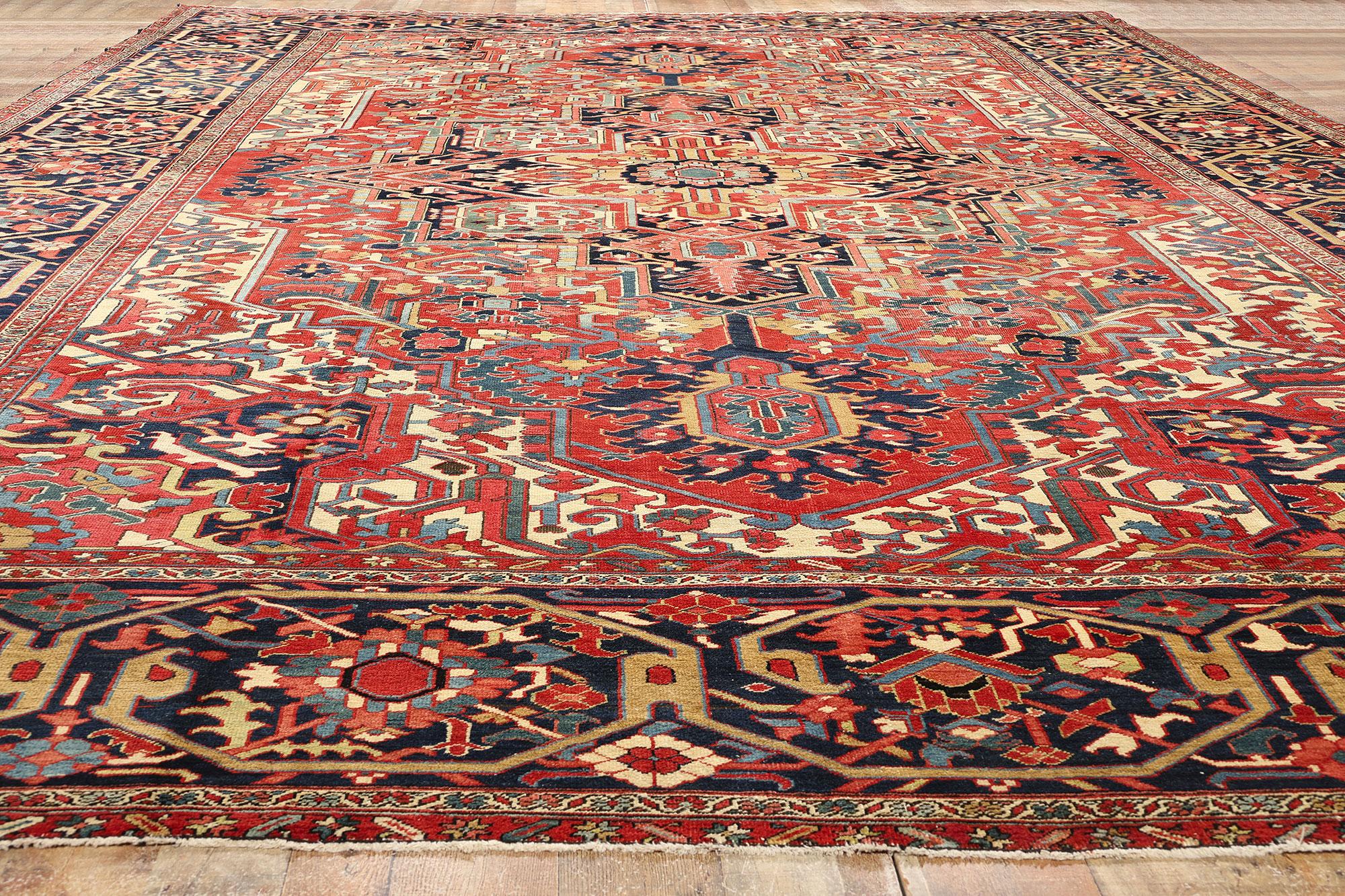 Antique Persian Heriz Palatial Carpet, 13'04 x 18'05 For Sale 1