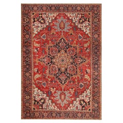 Tapis persan ancien Heriz. 10 pieds 6 po. x 15 pieds 4 po.