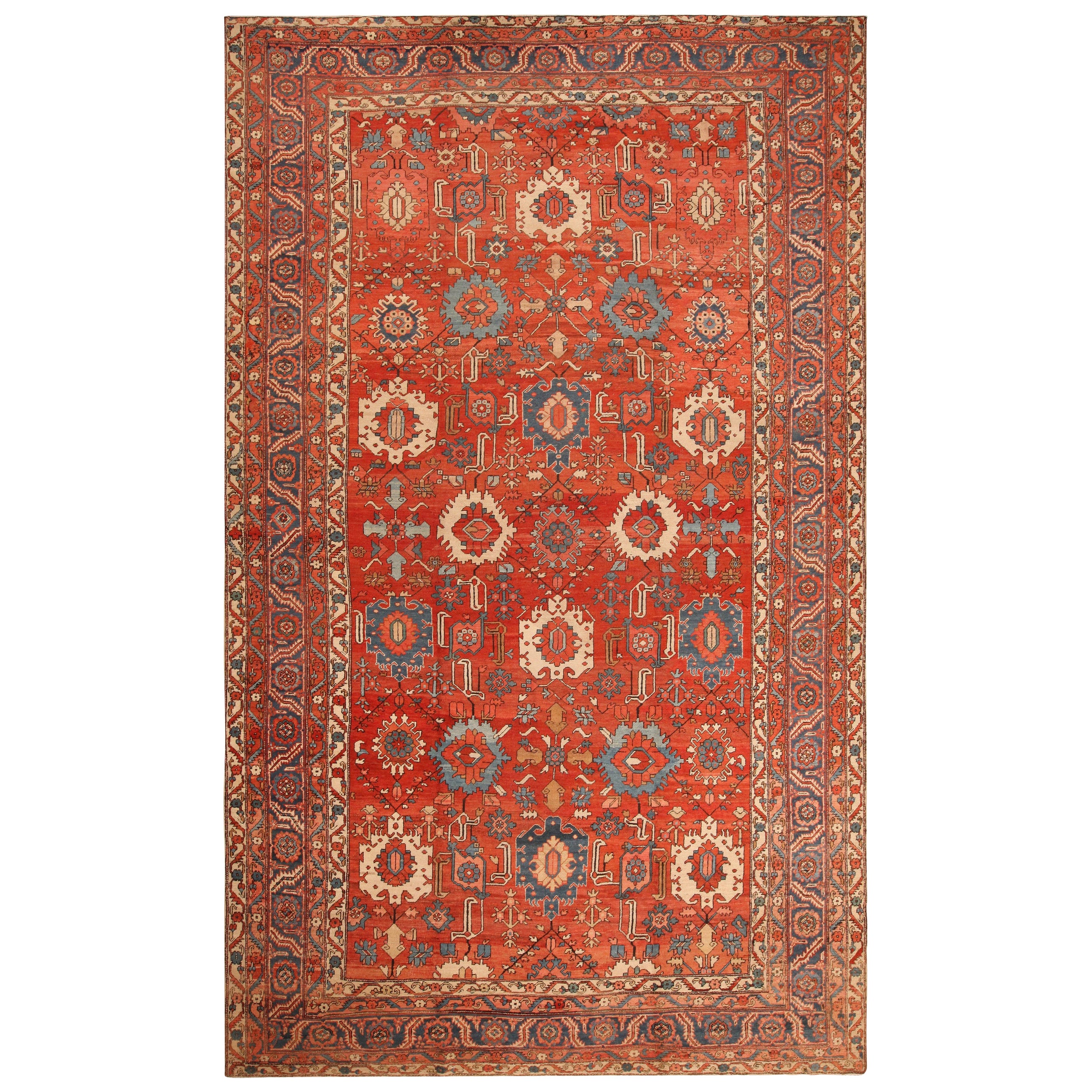 Antiker persischer Heriz-Teppich. 11 ft x 18 ft 5 in im Angebot