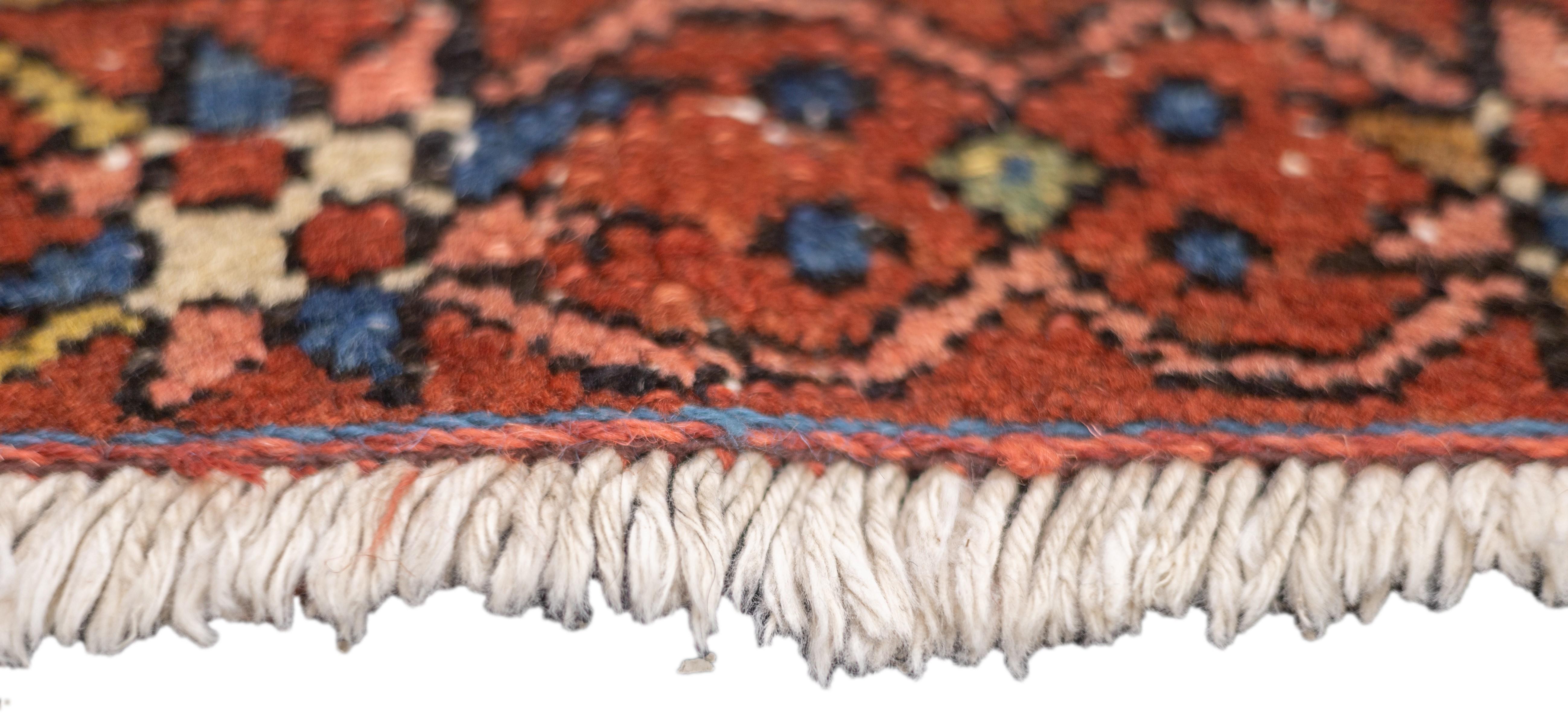 Wool Antique Persian Heriz Rug 3'1'' x 3'11'' For Sale